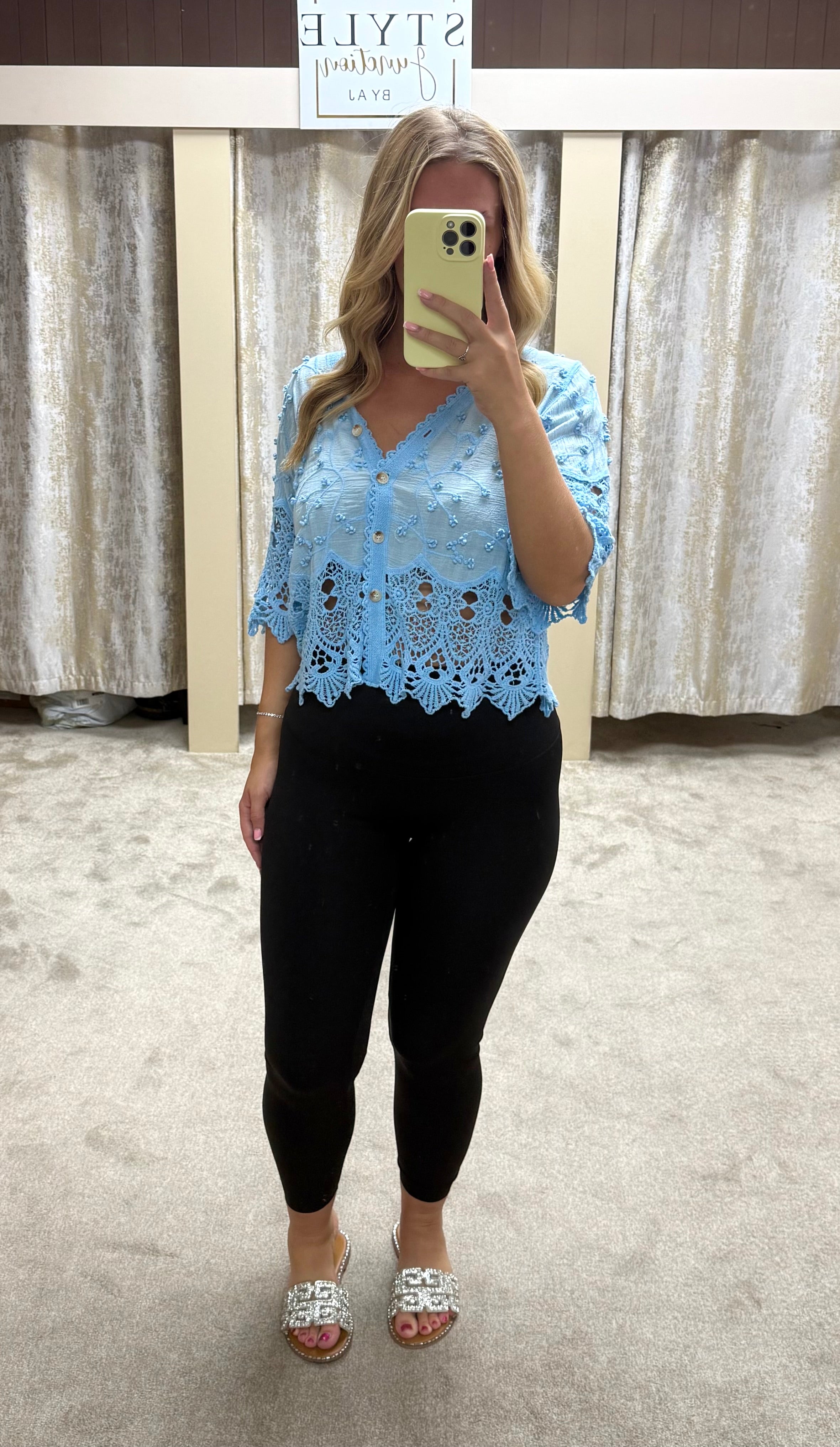 Flower Embroidered Crochet Detail Cardigan