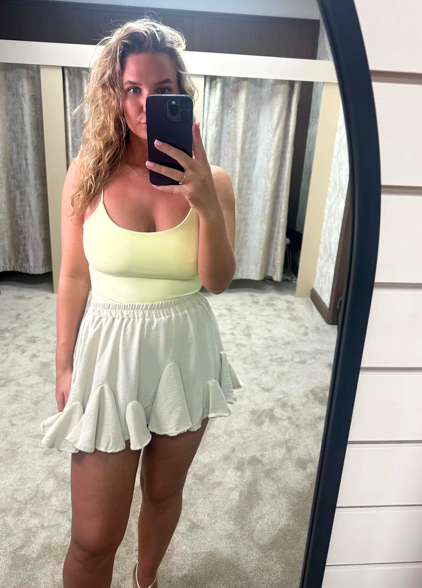 Elasticated Pleated Ruffle Skort