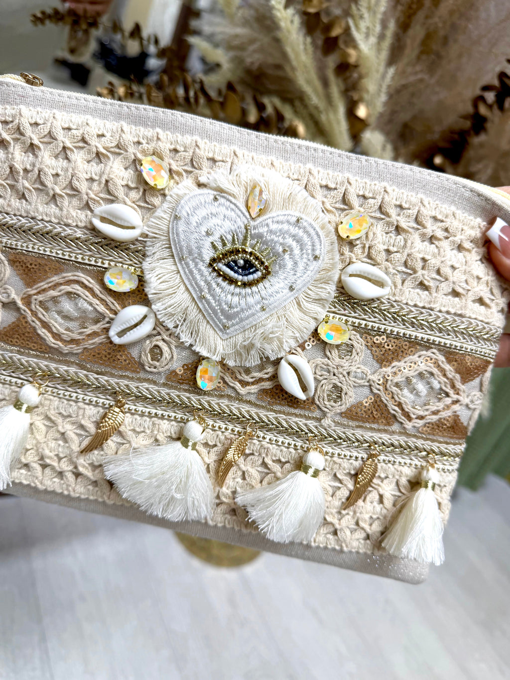 Embellished Boho Clutch Bag - Lucky Eye