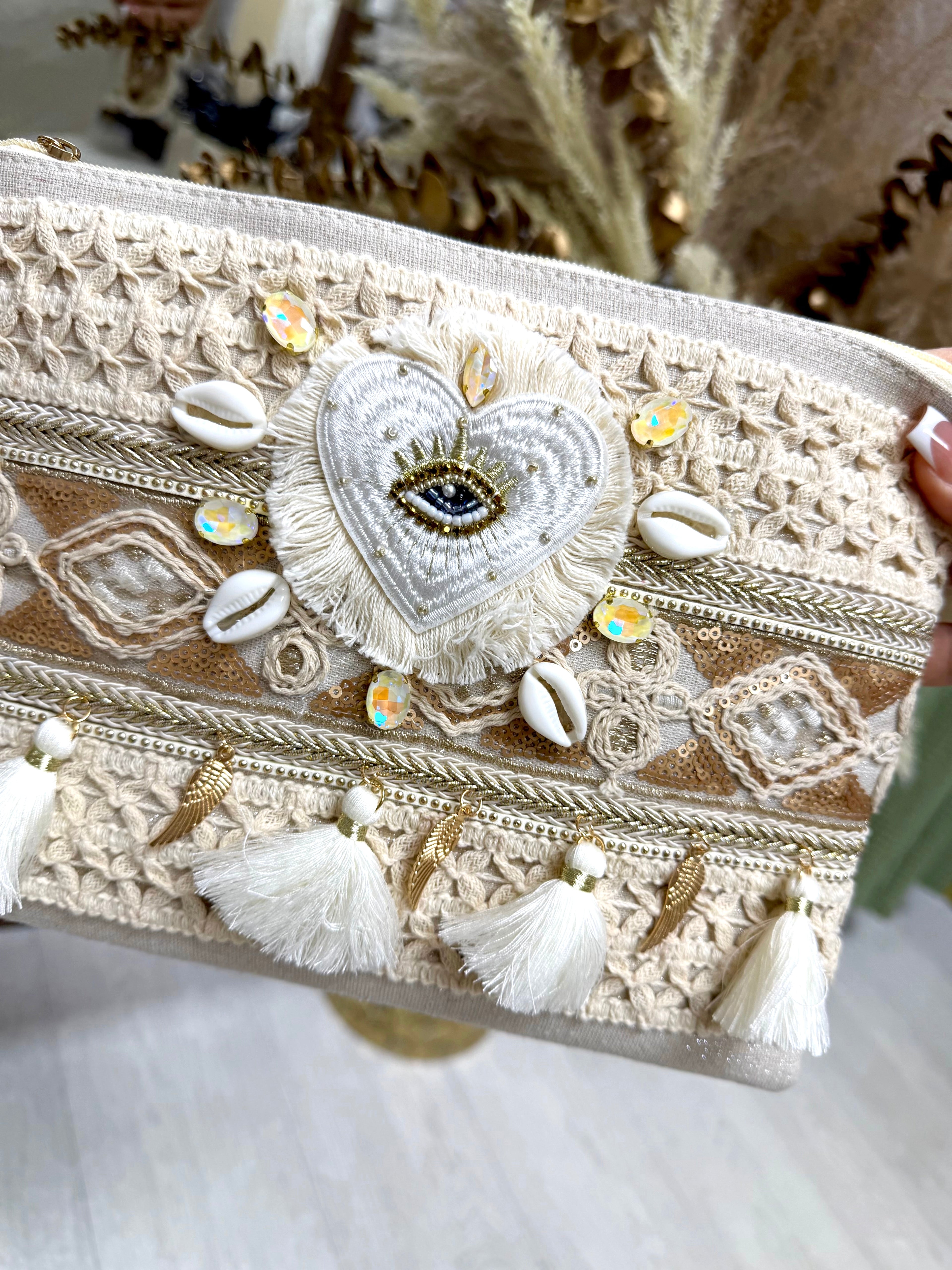 Embellished Boho Clutch Bag - Lucky Eye