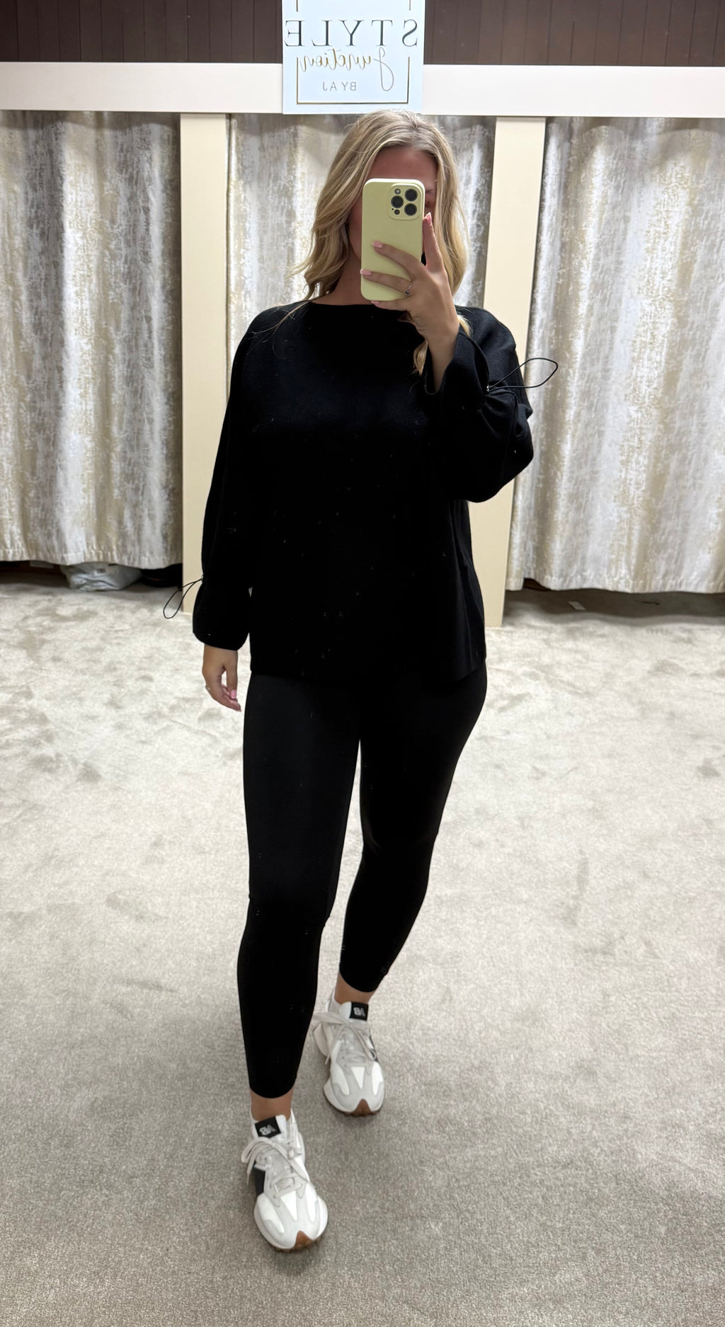 Black Oversized Toggle Cinched Sleeve Jumper