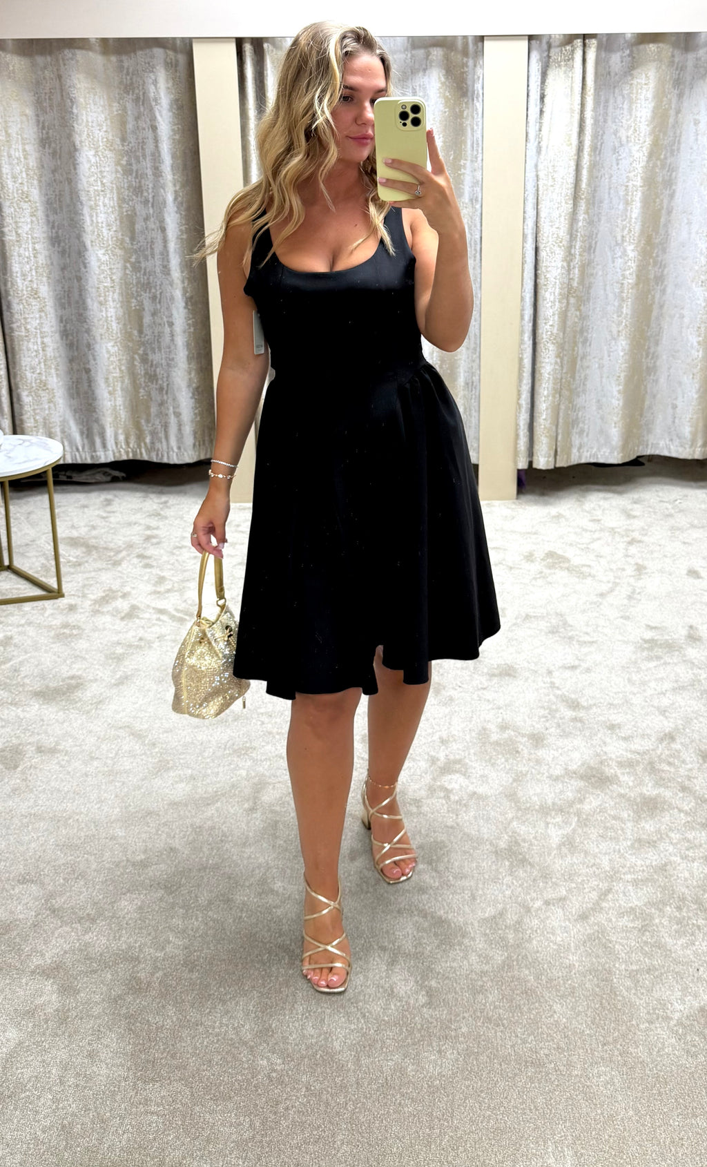 Fit & Flare Drop Waist Dress With Back Bow Detail