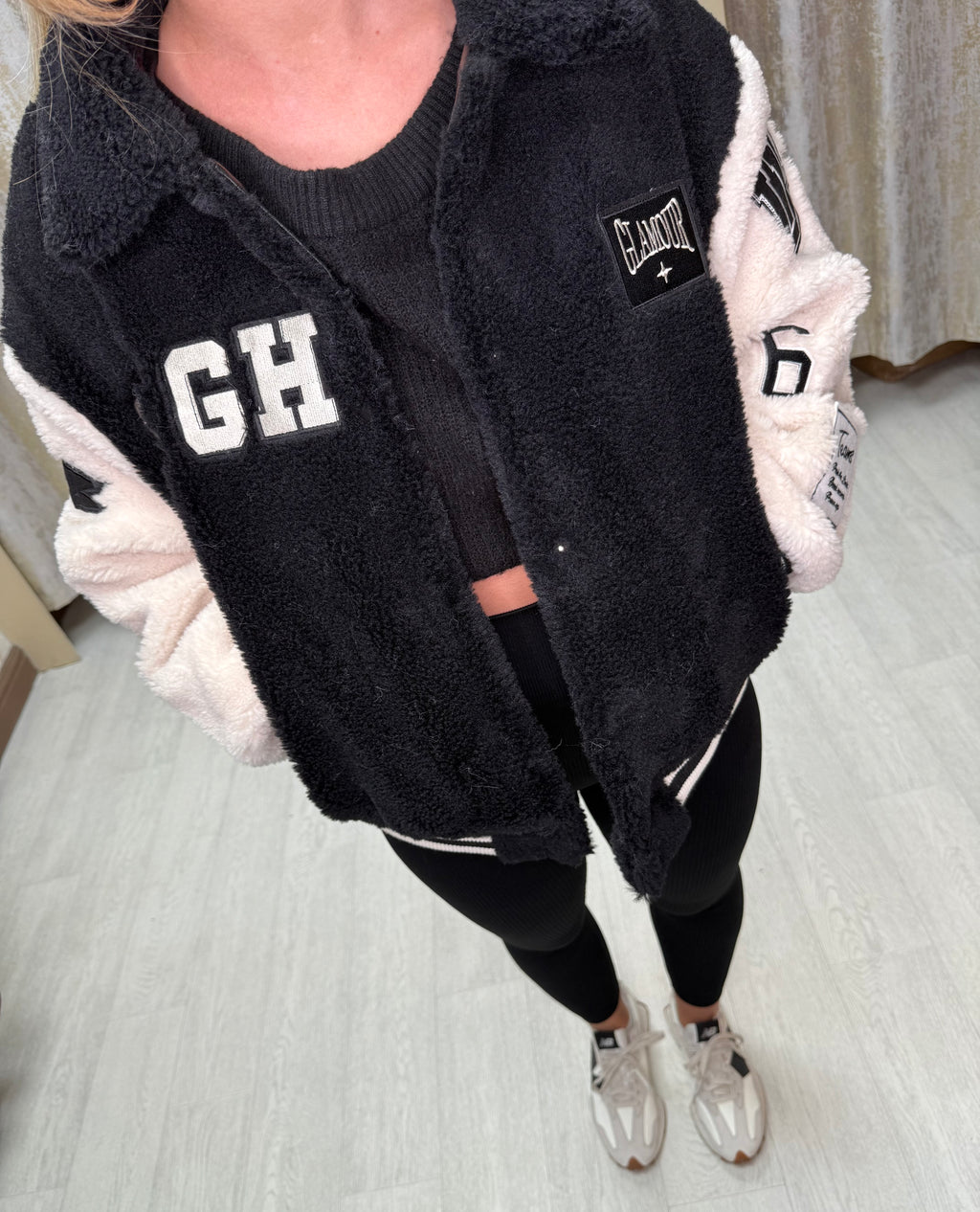 American High Glamour Teddy Jacket - Black