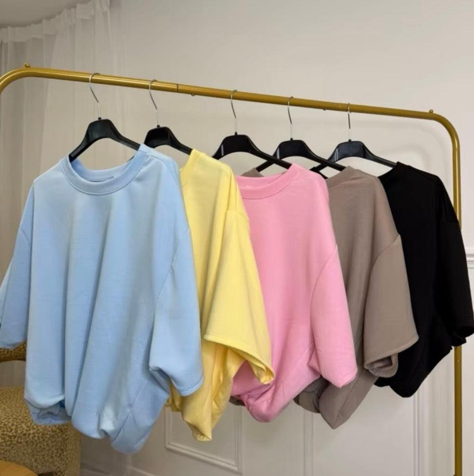 Bubble Hem Cropped Scuba Top