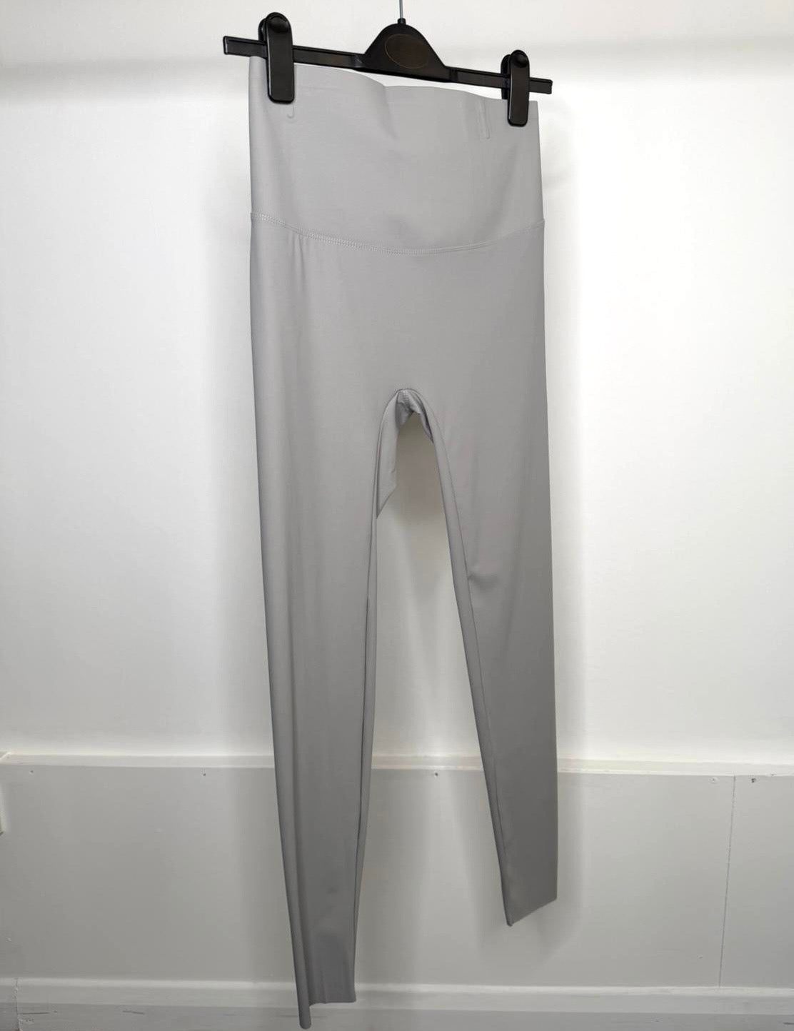 High Waisted Seamless Tummy Compression Sculpting Energy Leggings - Dove Grey