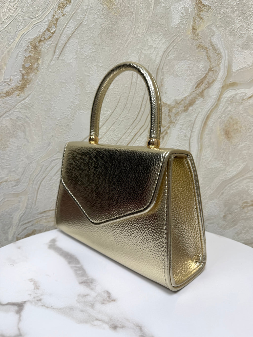 Top Handle Envelope Bag - Metallic Gold