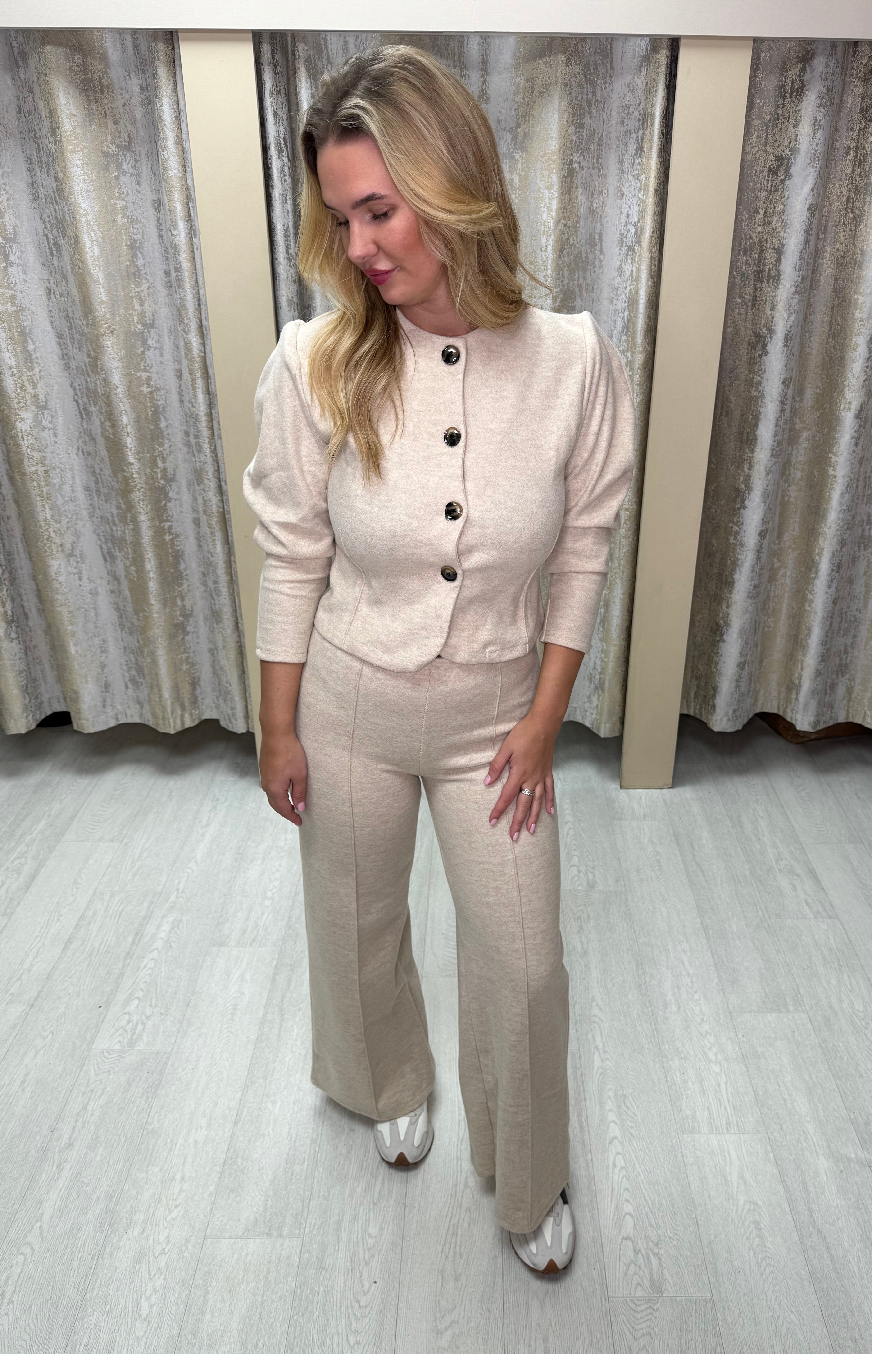 Balloon Sleeve Button Up Co Ord