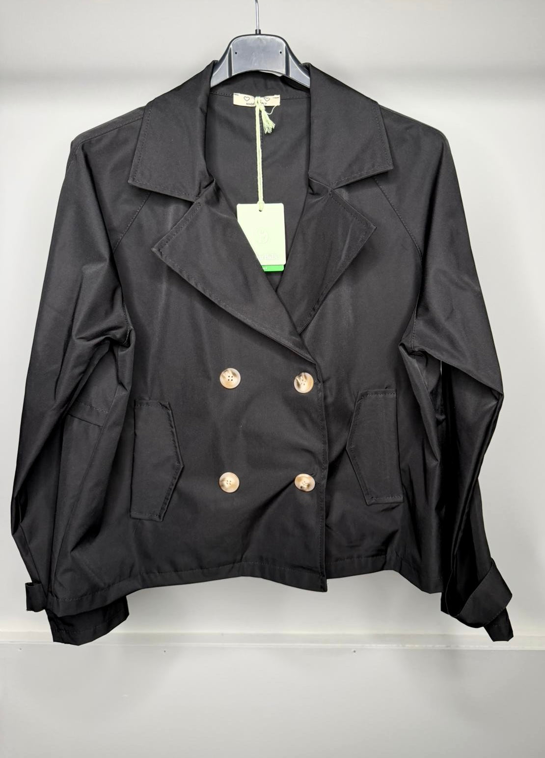 Double Breasted Cropped Trench Coat