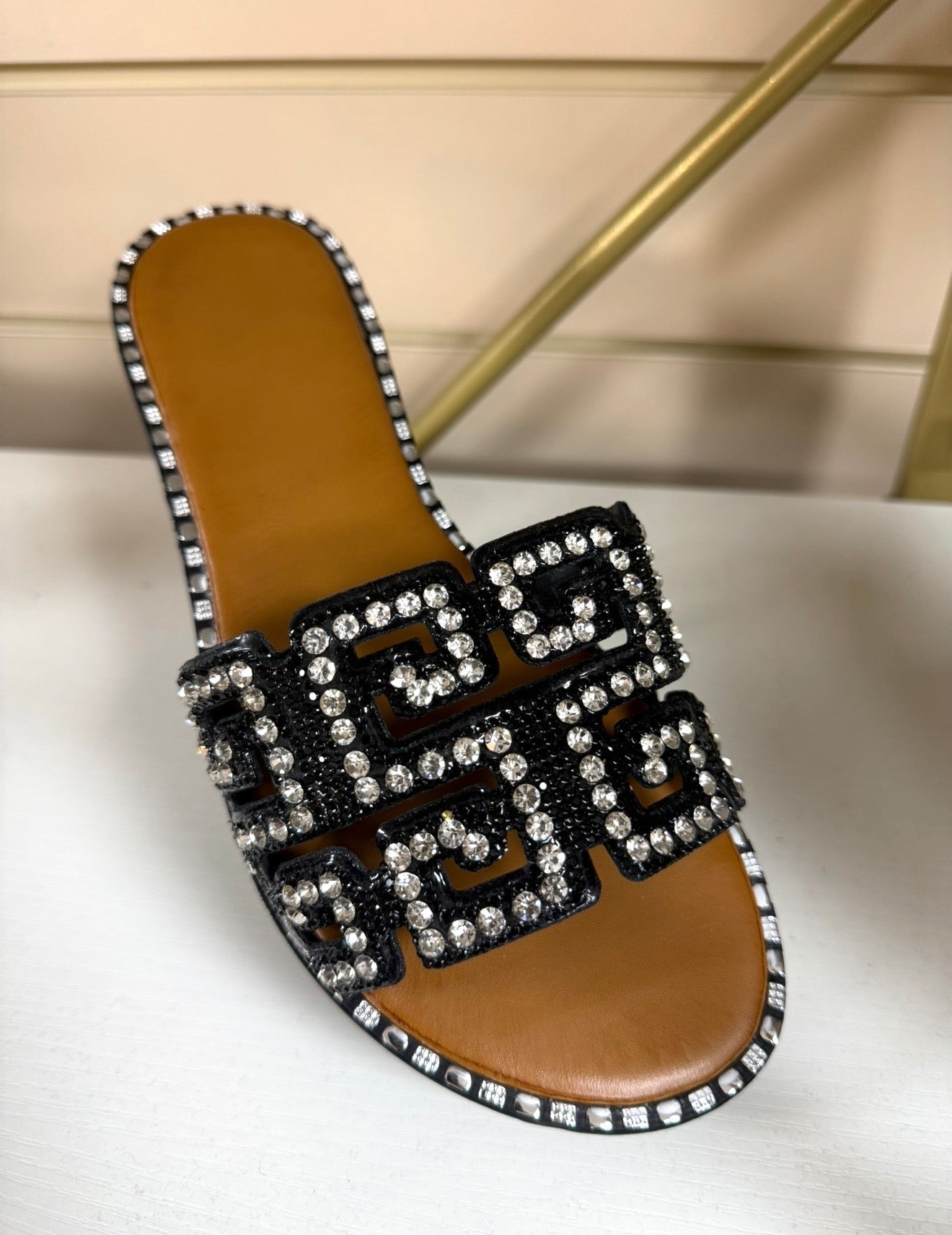 Diamanté Sliders - Black