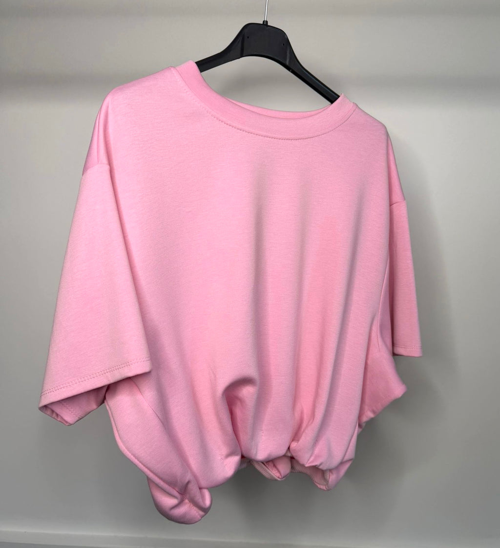 Bubble Hem Cropped Scuba Top