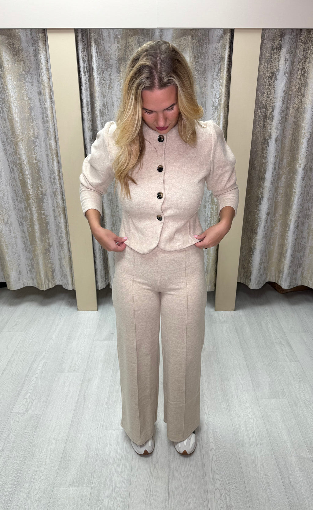 Balloon Sleeve Button Up Co Ord