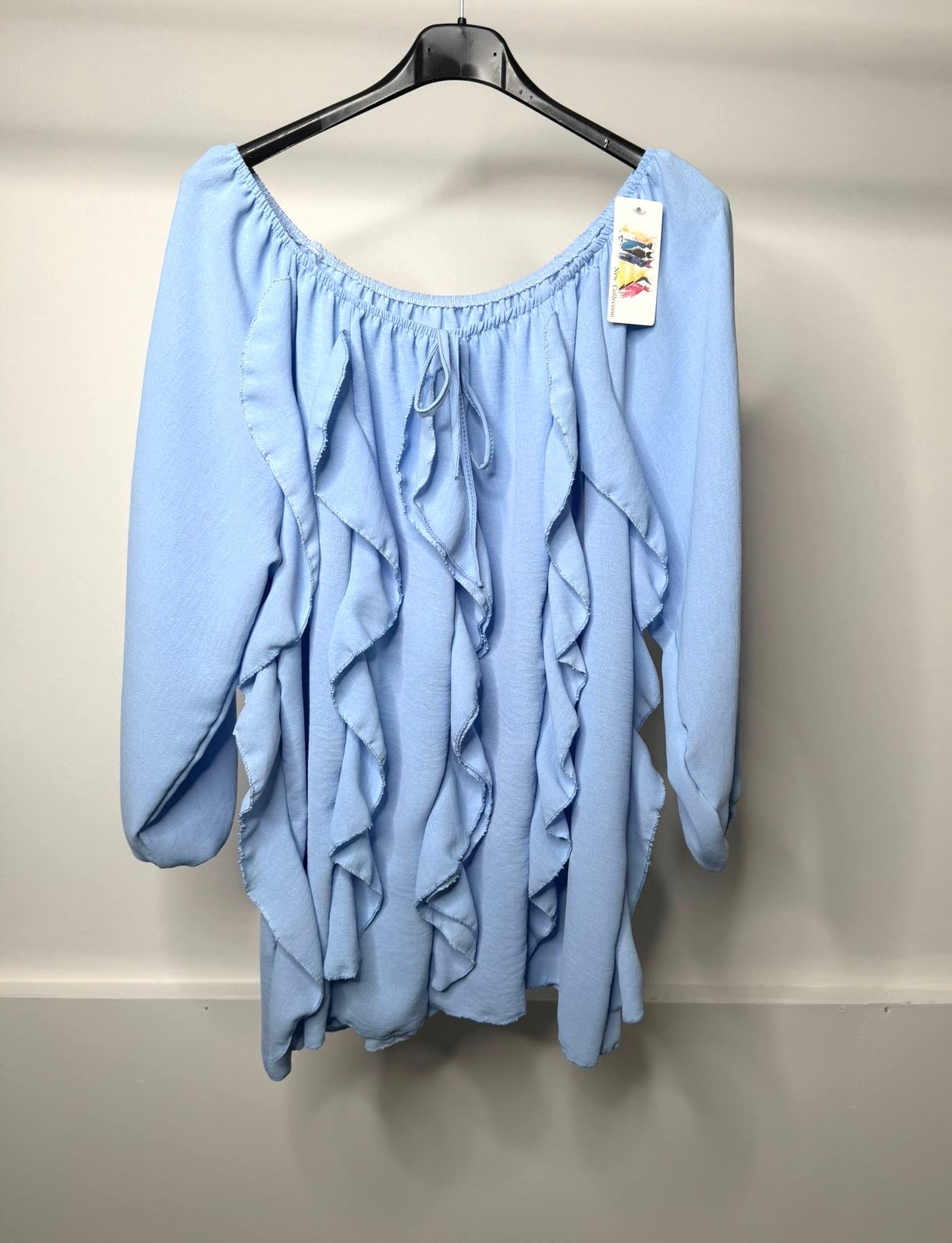 PLUS SIZE - Vertical Frill Detail Elasticated Blouse