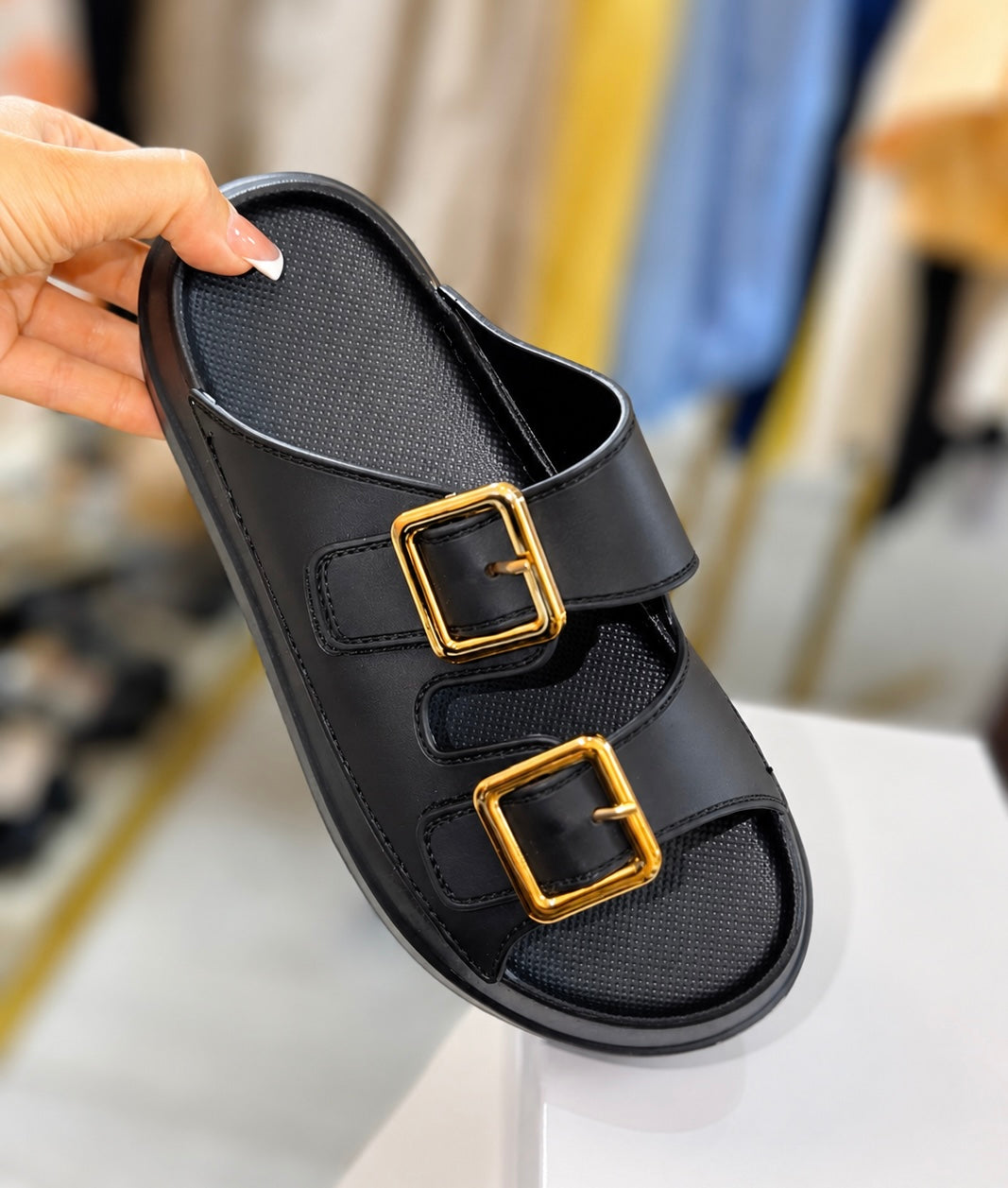 Chunky & Comfy Platform Buckle Sliders