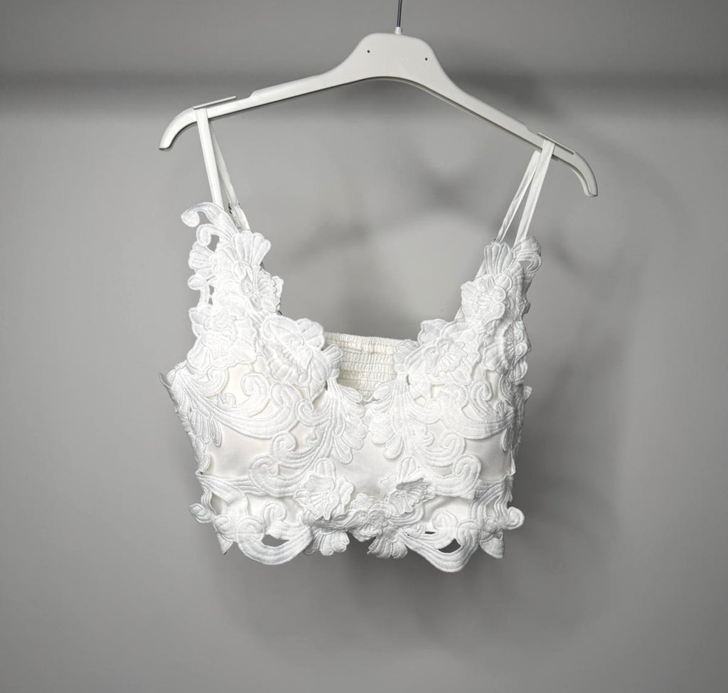 Elasticated Back Stretchy Crochet Detail Bralette