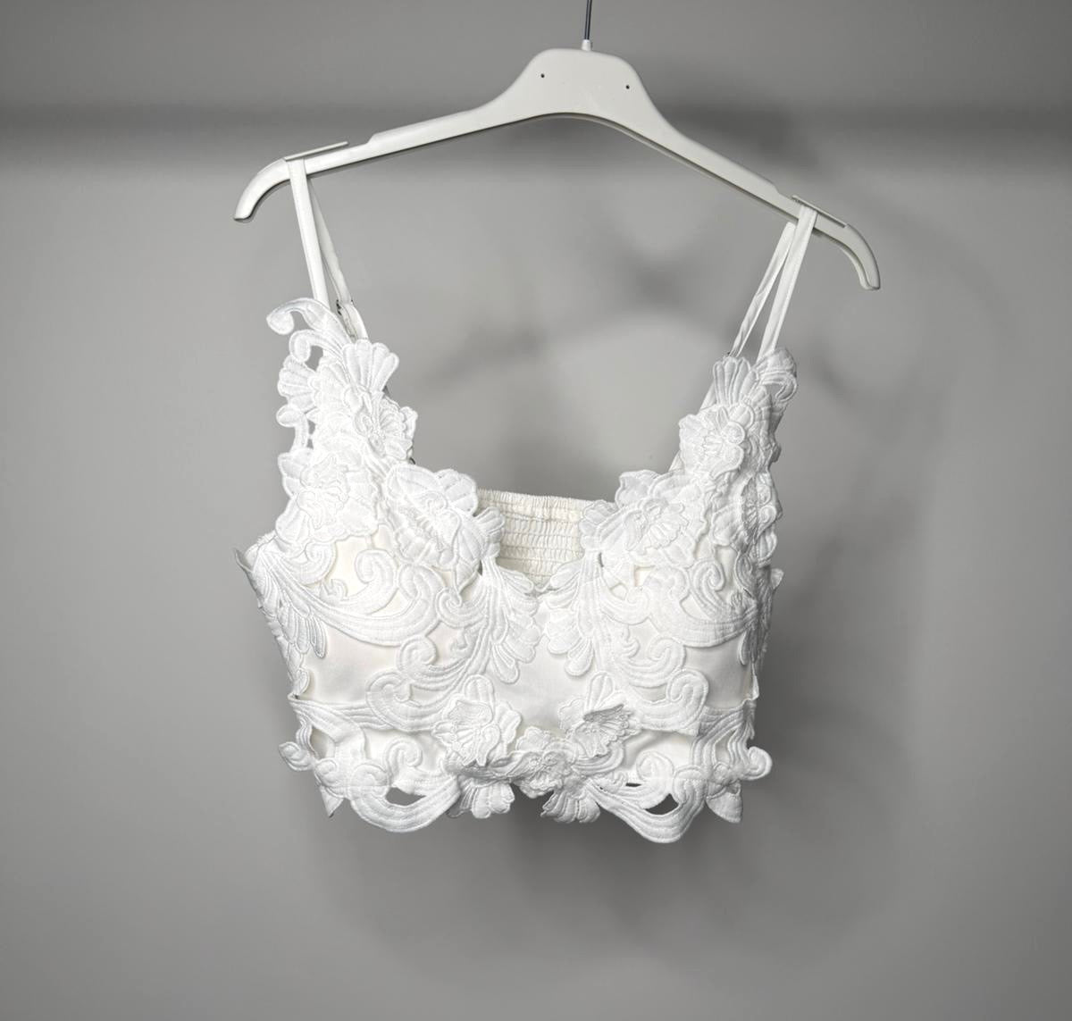 Elasticated Back Stretchy Crochet Detail Bralette
