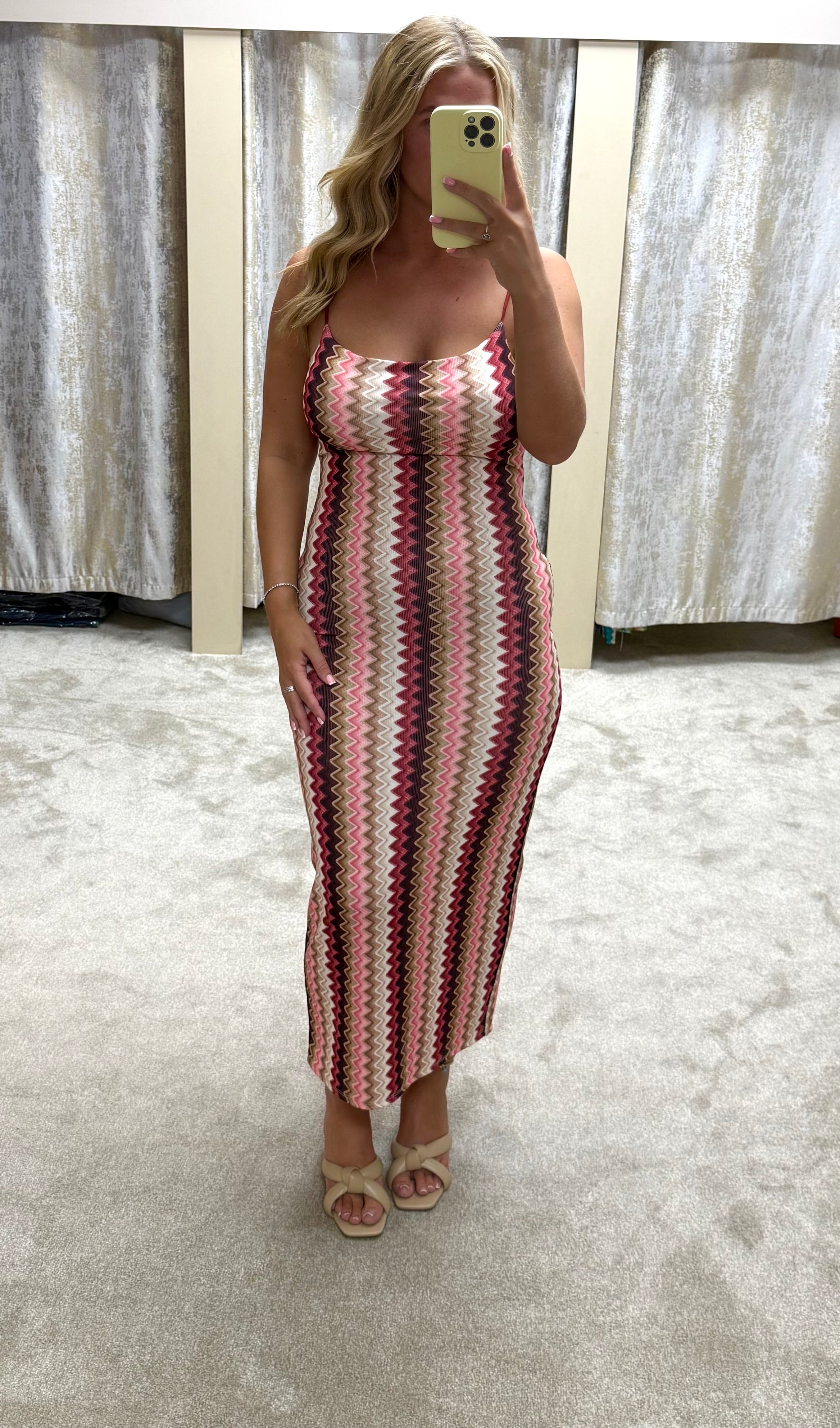 CURVE - Zig Zag Strappy Bodycon Dress