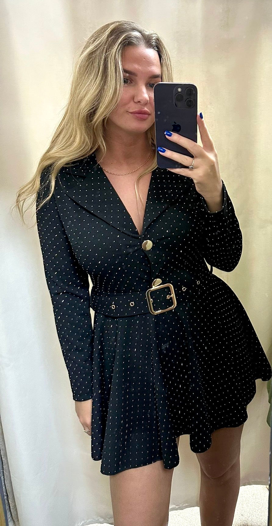 Diamanté Rhinestone Blazer Playsuit With Belt