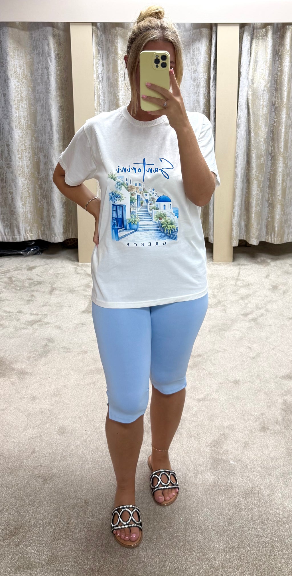 Santorini Greece Oversized T-Shirt