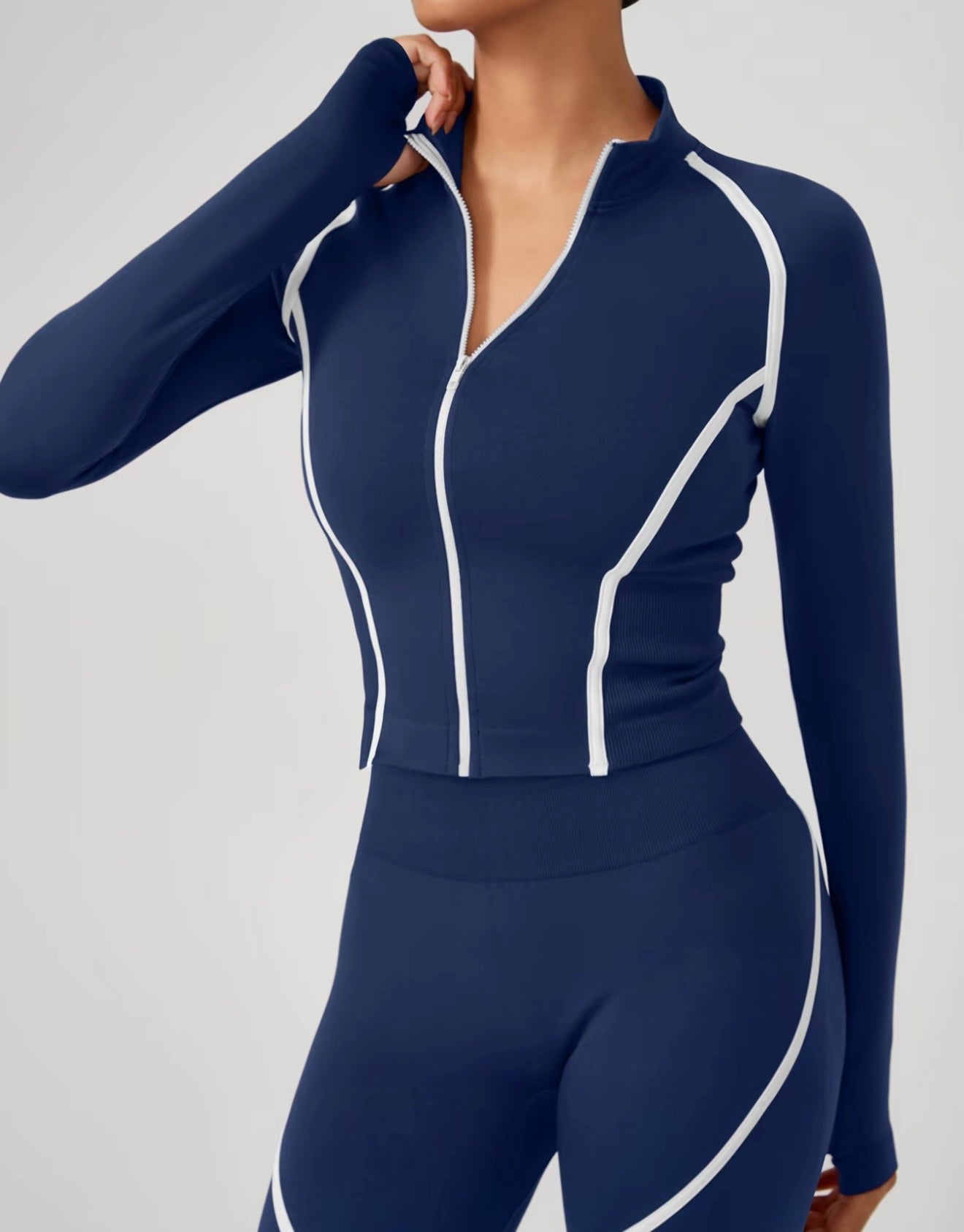 Body Sculpting White Detail Gym Set - Blue