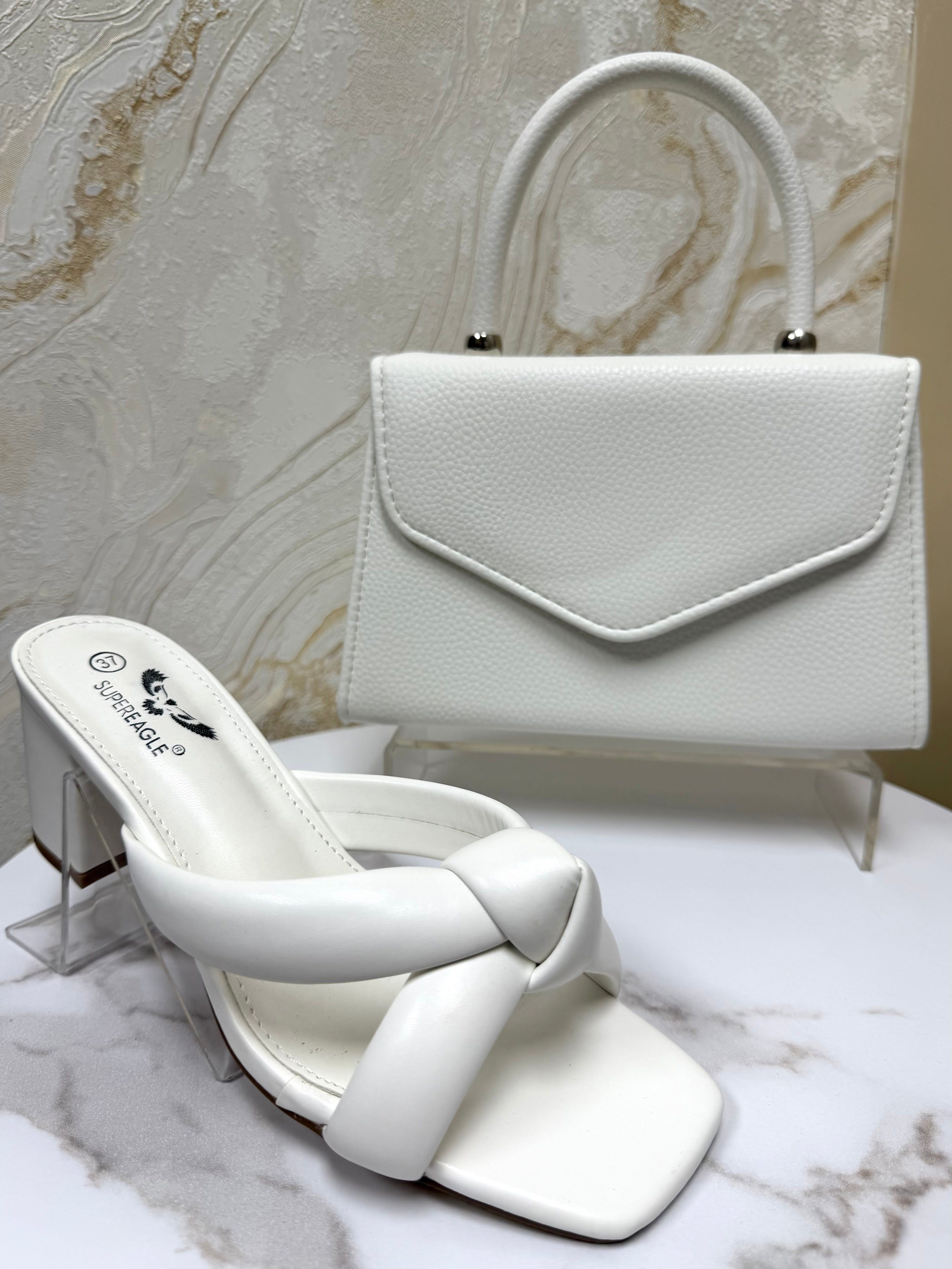 Top Handle Envelope Bag - White