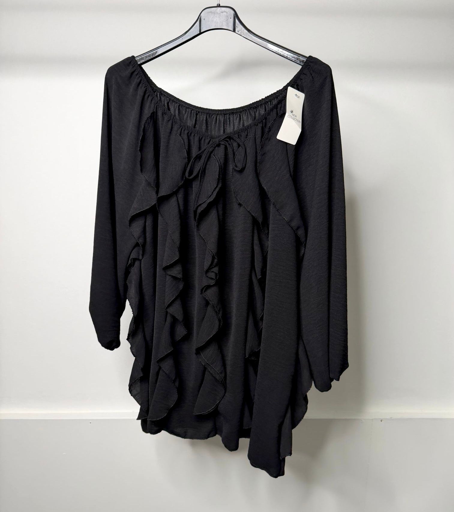 PLUS SIZE - Vertical Frill Detail Elasticated Blouse