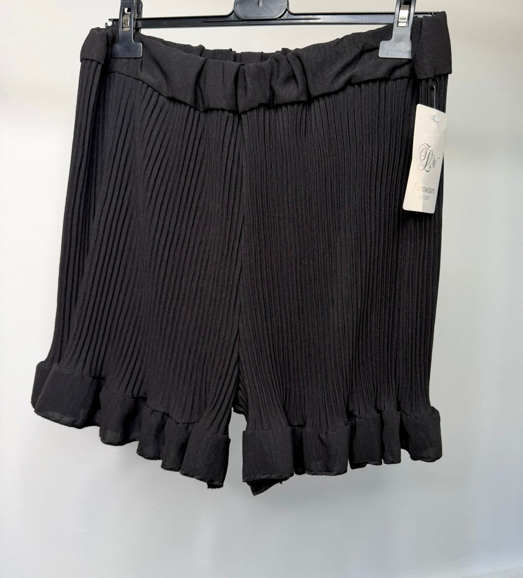 PLUS SIZE - Elasticated Pleated Frill Ruffle Shorts