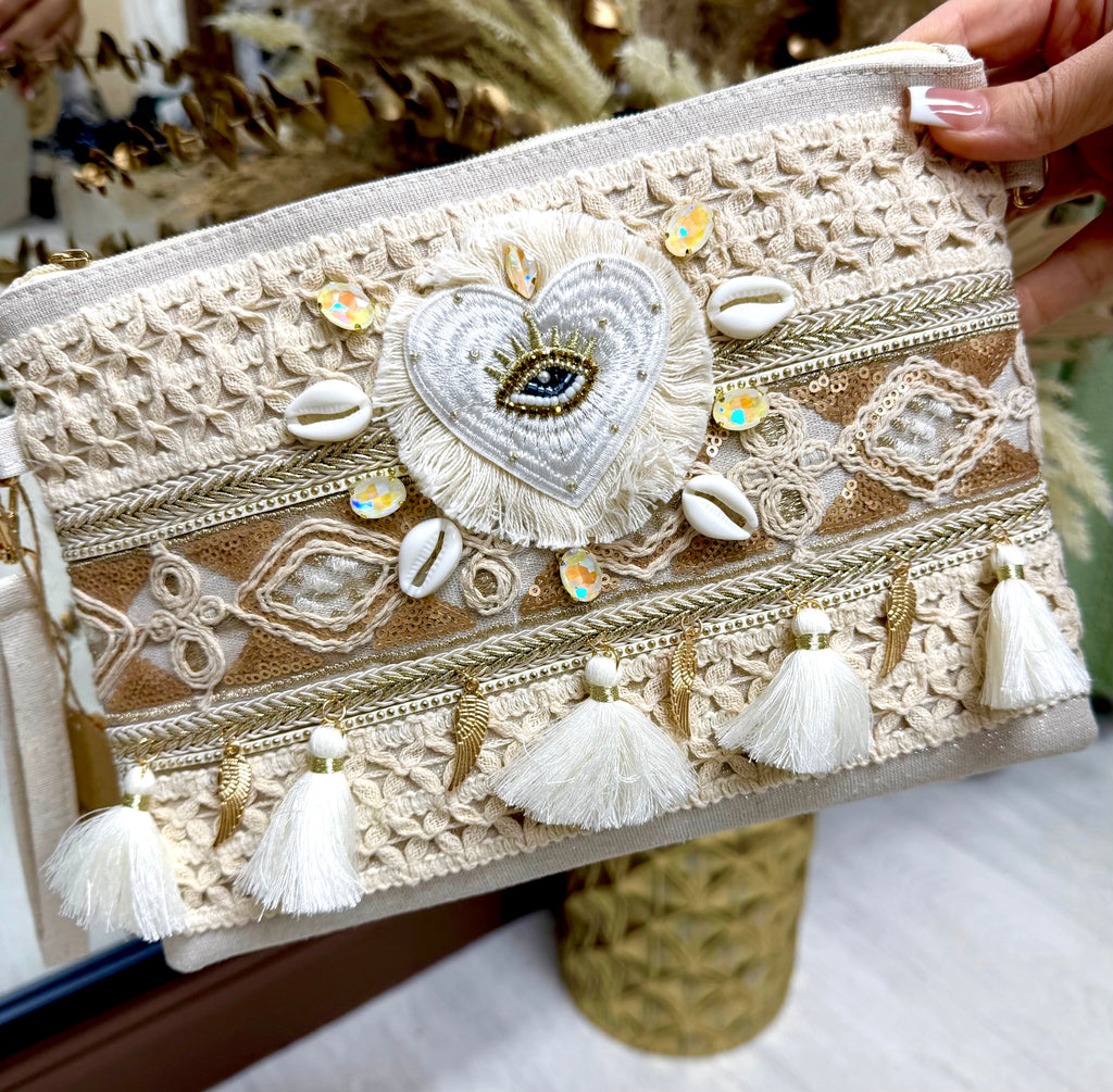 Embellished Boho Clutch Bag - Lucky Eye