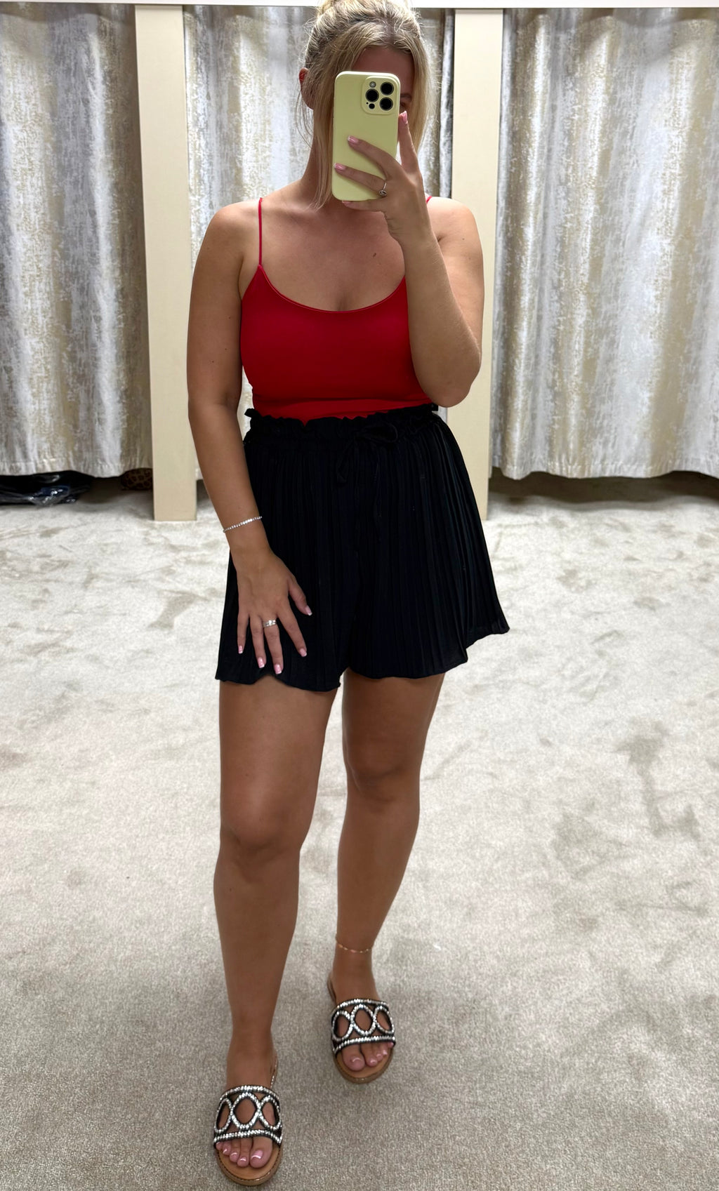 Spaghetti Strap Double Layered Cami Top