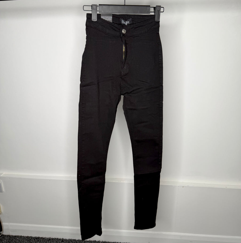 Skinny Fit High Waisted Stretchy Jeans - Black