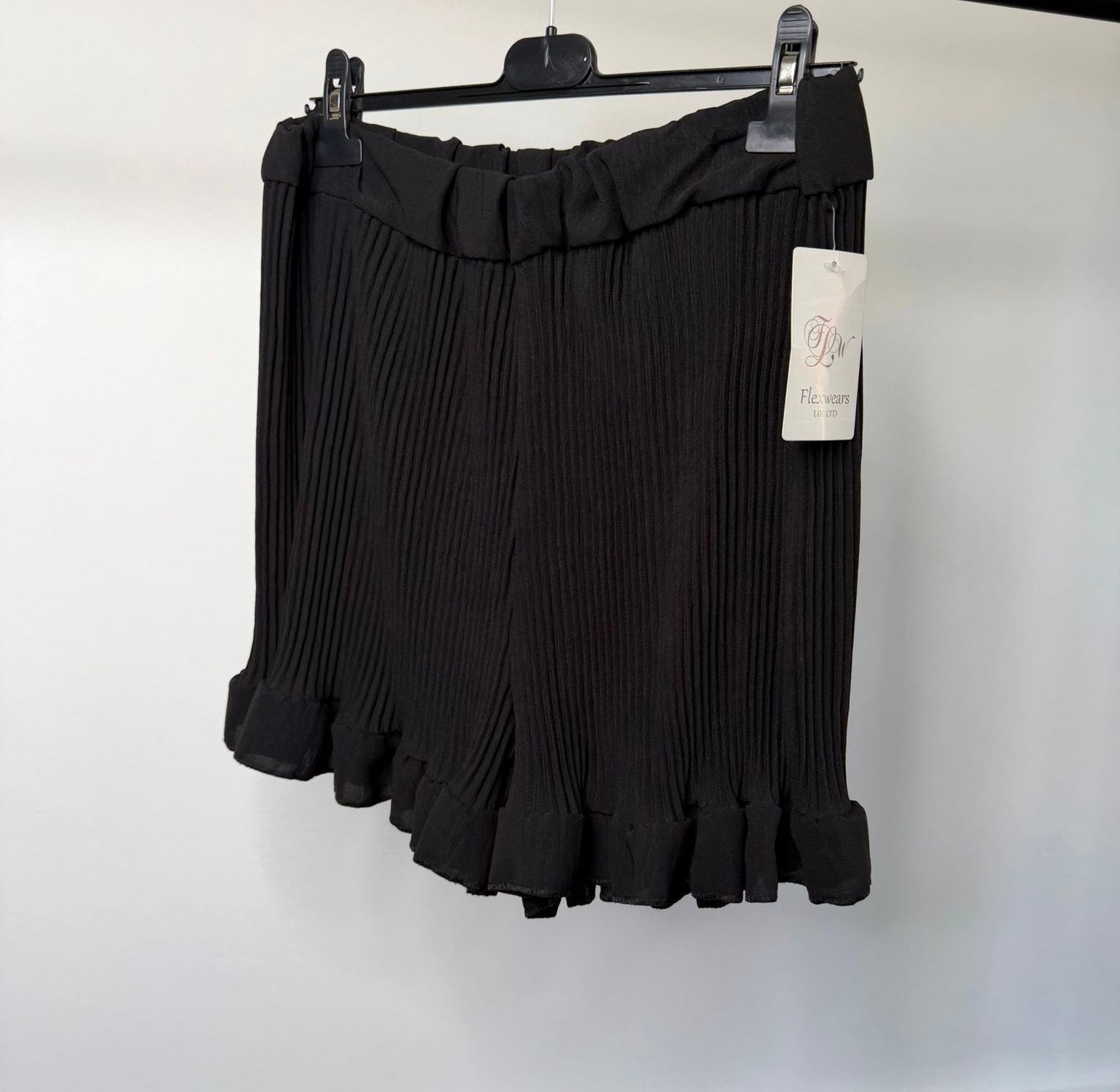 PLUS SIZE - Elasticated Pleated Frill Ruffle Shorts