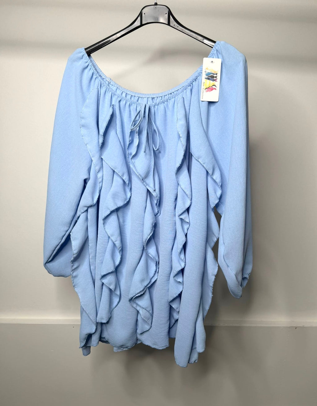 PLUS SIZE - Vertical Frill Detail Elasticated Blouse