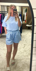 Polka Dot Soft Scuba T-Shirt & Shorts Co Ord