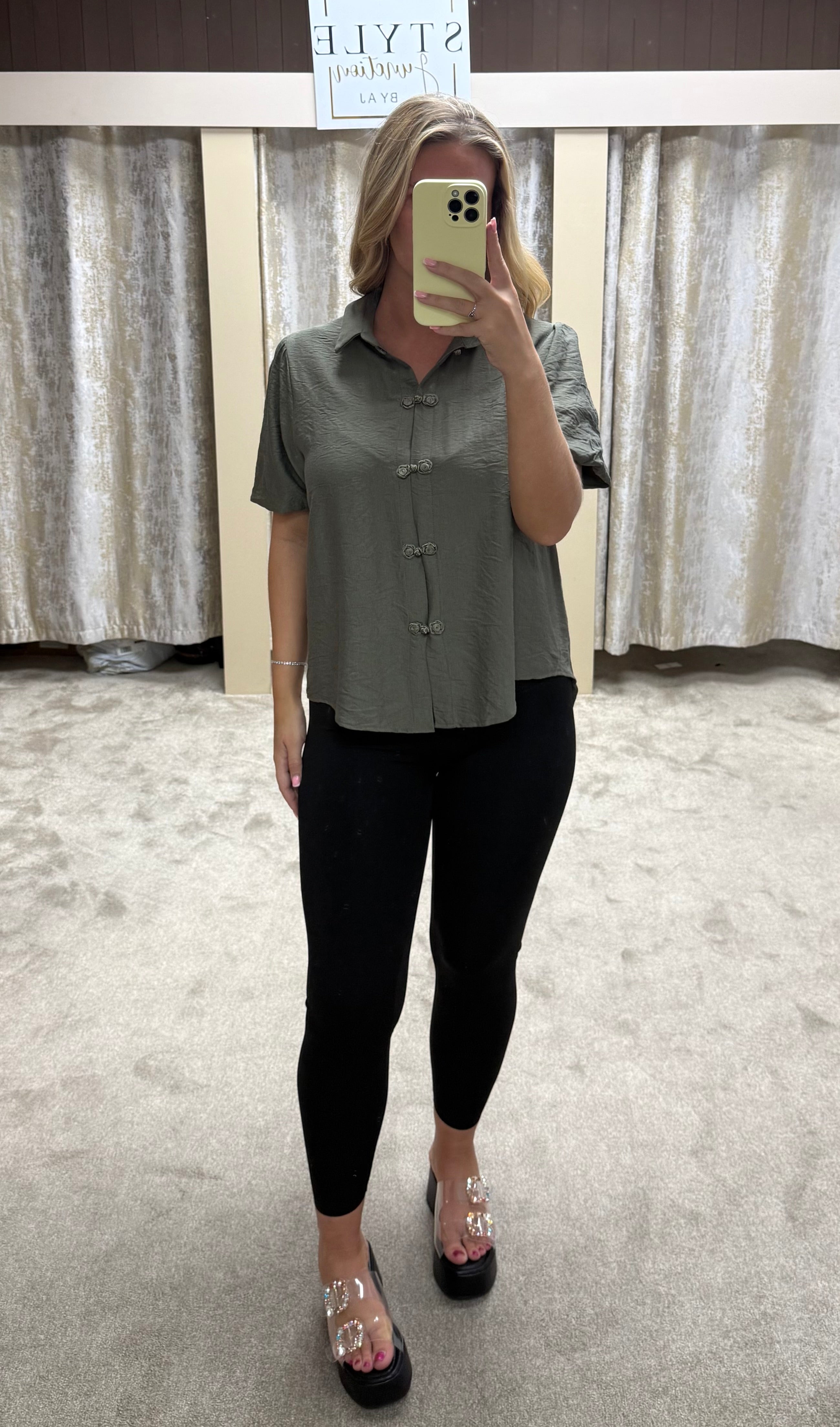 Rose Fastening Detail Blouse