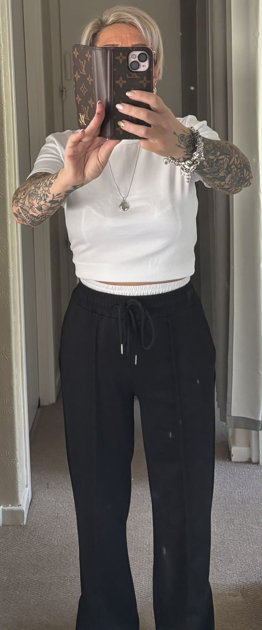 Z Inspired White Trim Waistband Elasticated Lined Jogging Bottoms