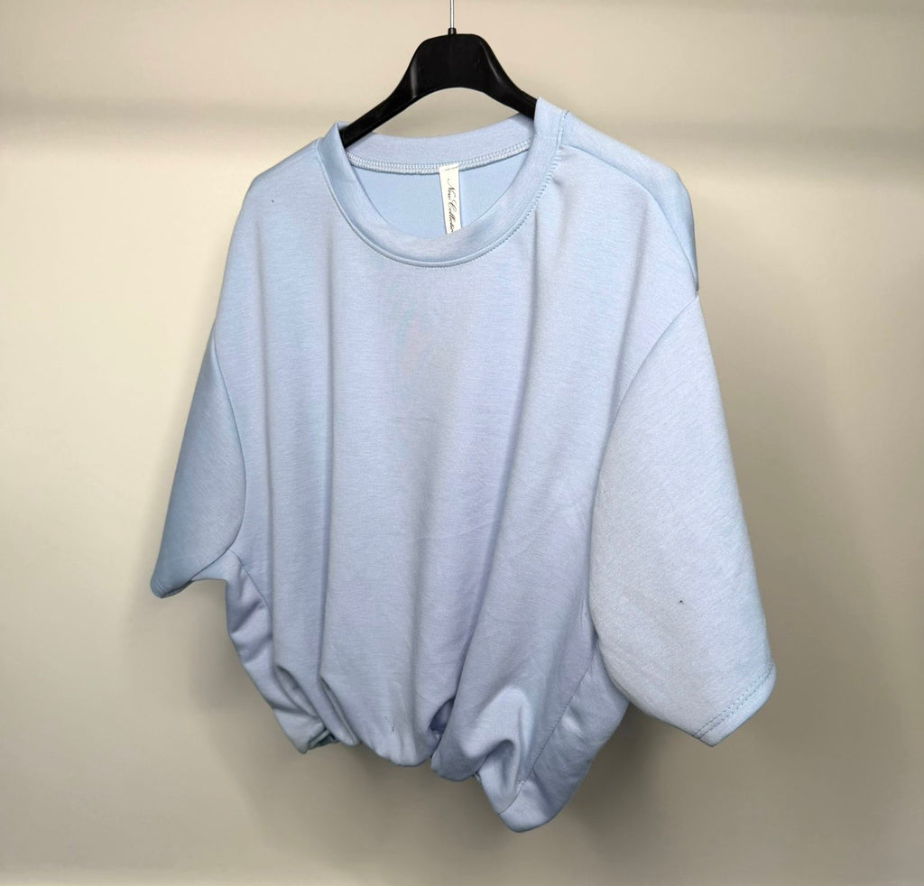 Bubble Hem Cropped Scuba Top