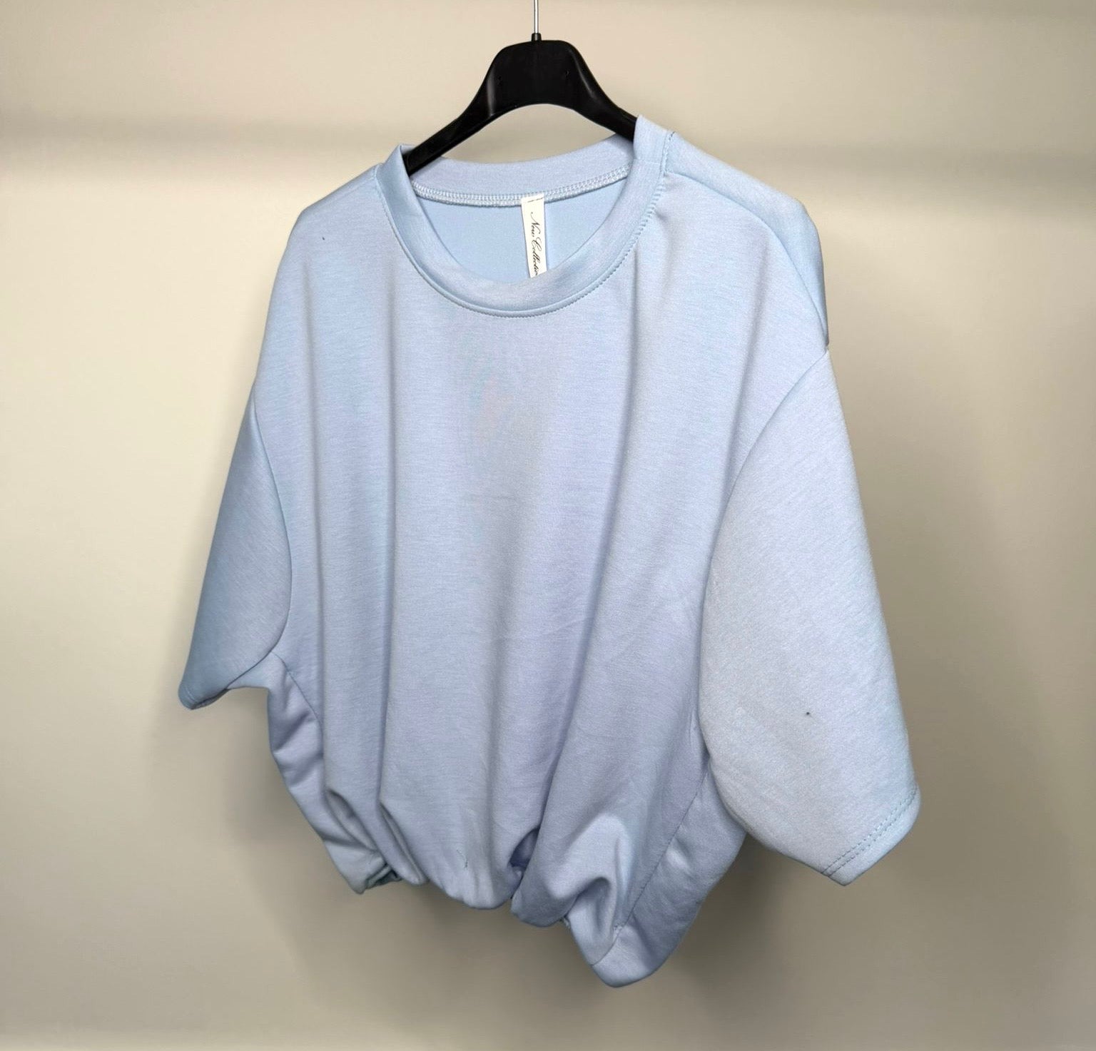 Bubble Hem Cropped Scuba Top