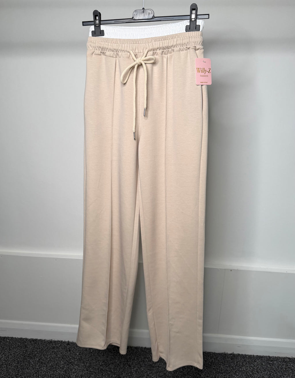 Z Inspired White Trim Waistband Elasticated Lined Jogging Bottoms