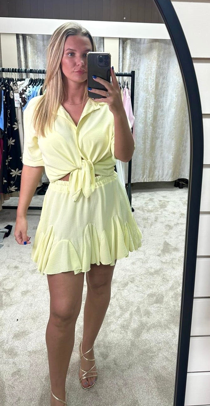 Short Sleeve Shirt & Elasticated Waist Skirt Co-Ord