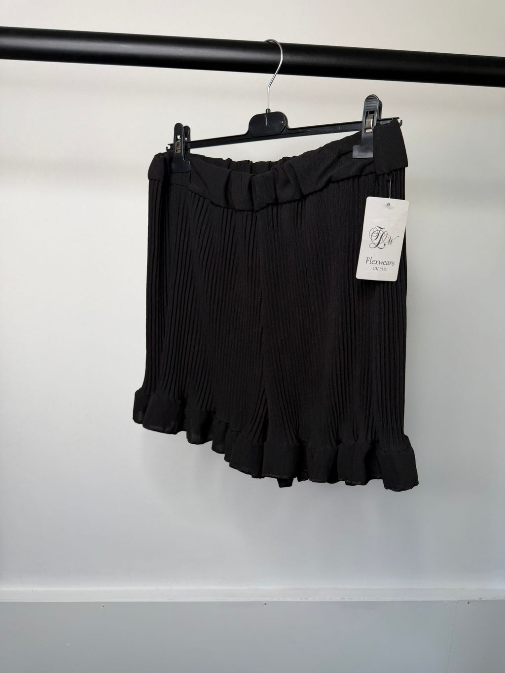 PLUS SIZE - Elasticated Pleated Frill Ruffle Shorts