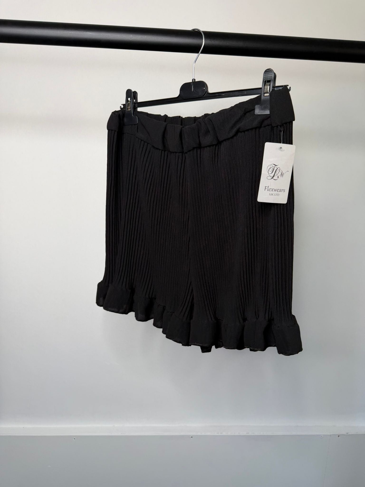 PLUS SIZE - Elasticated Pleated Frill Ruffle Shorts