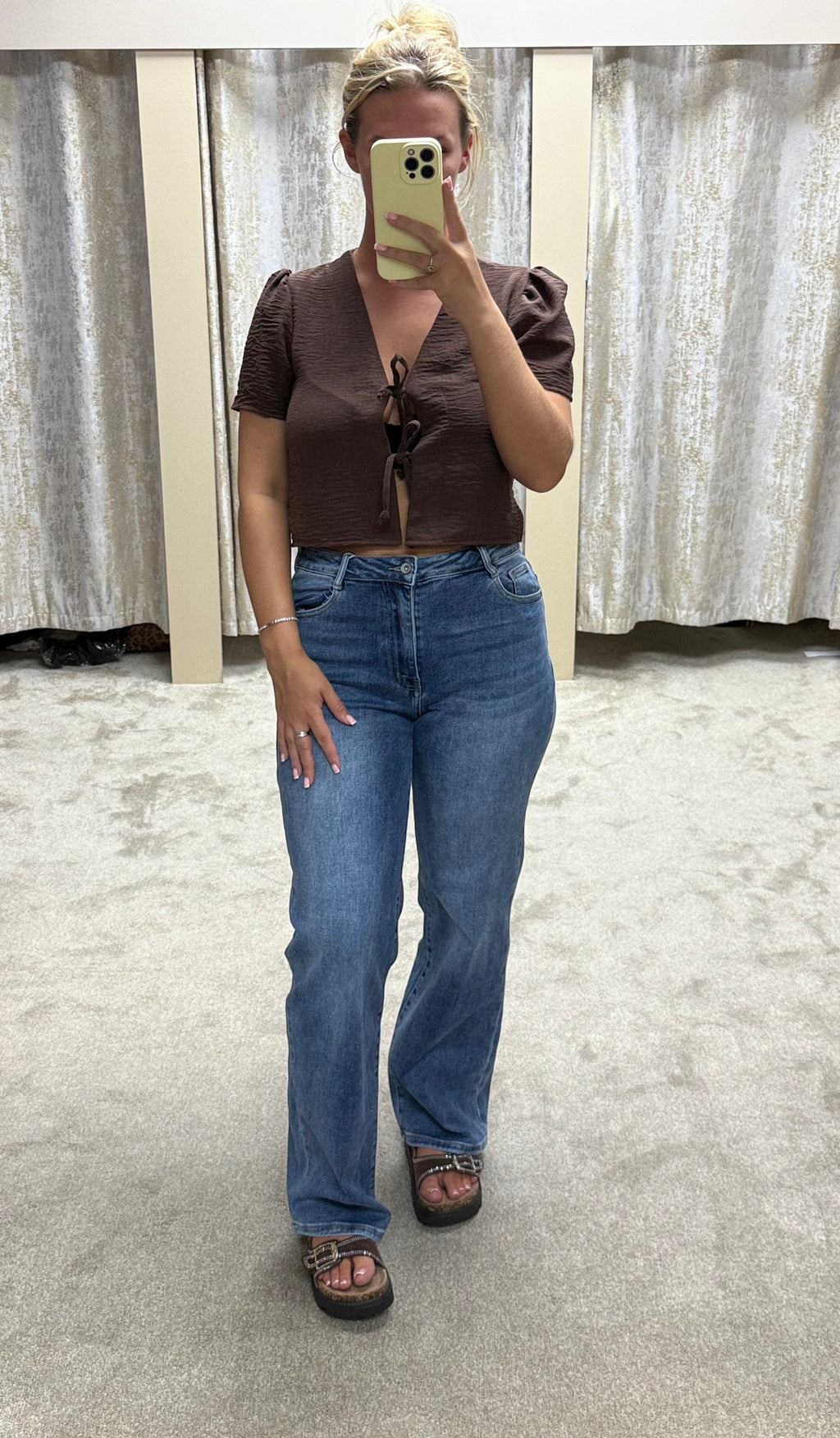 Bow Tie Cropped Shirt