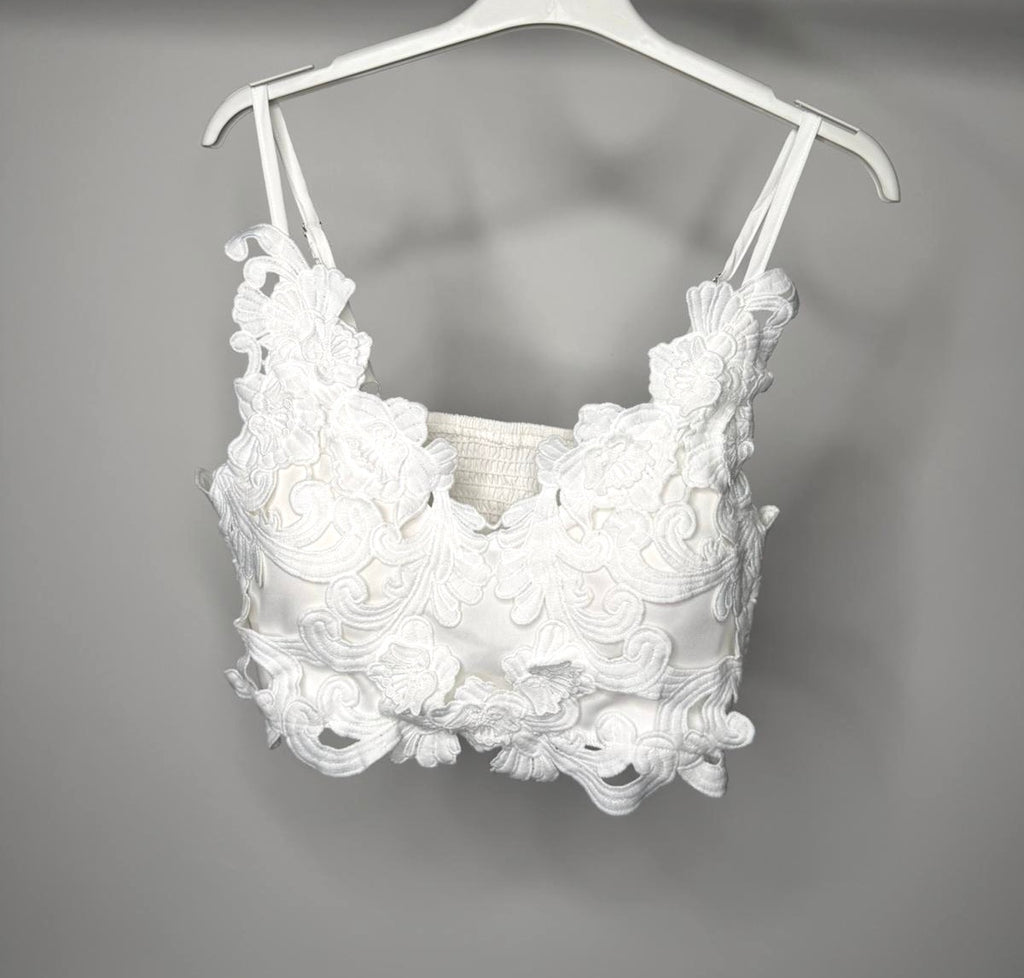 Elasticated Back Stretchy Crochet Detail Bralette