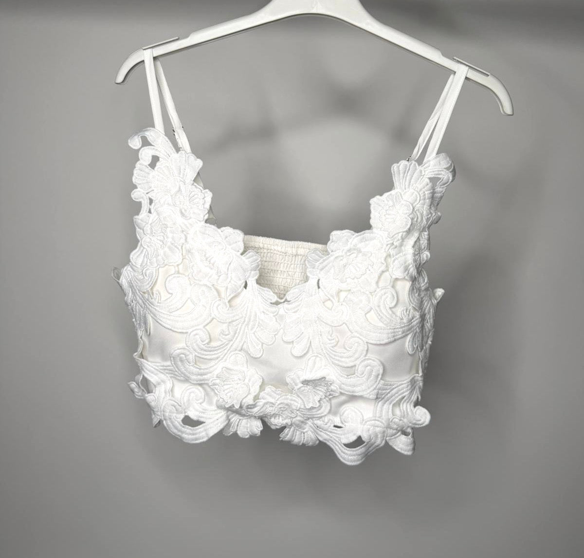 Elasticated Back Stretchy Crochet Detail Bralette