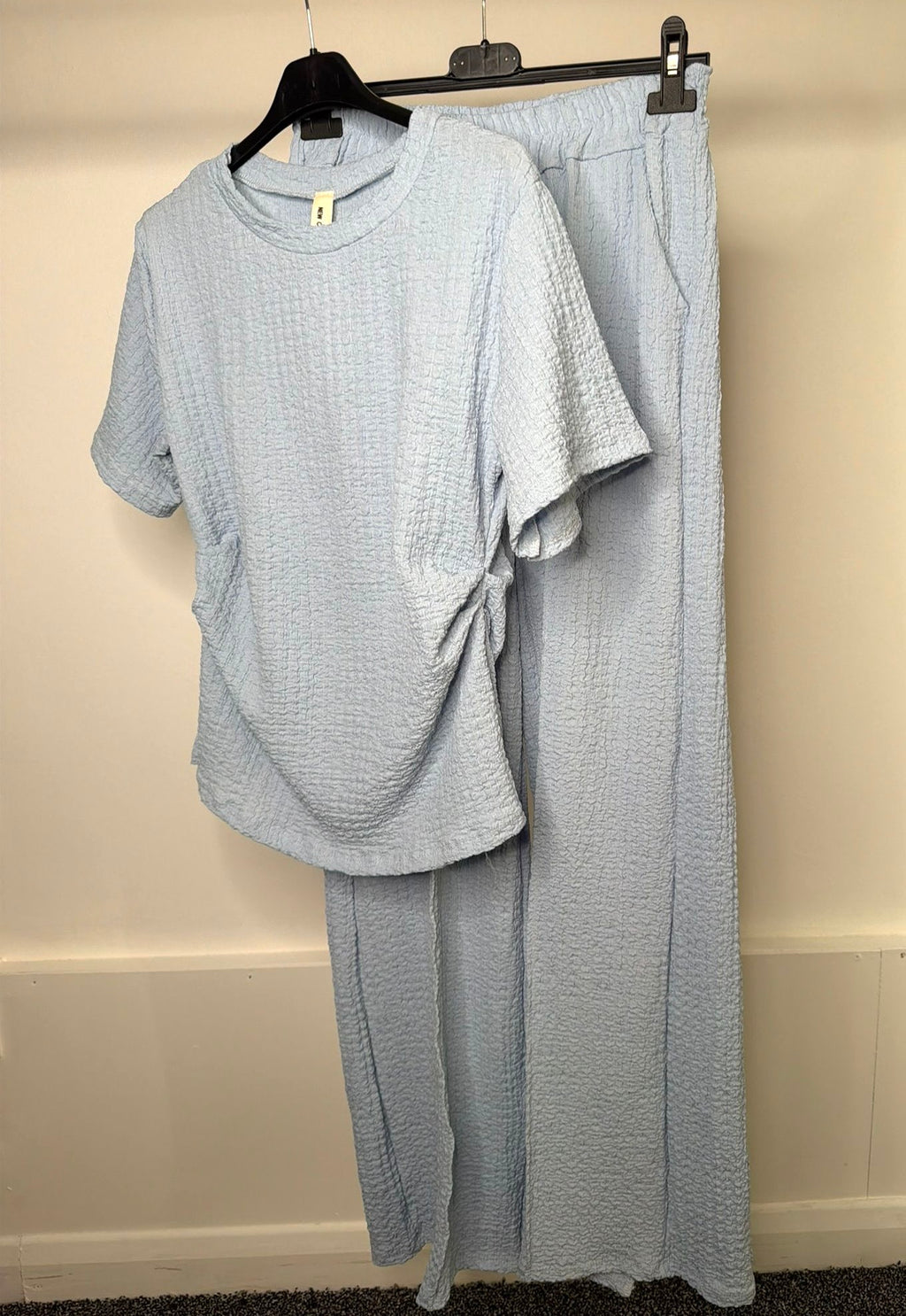 Waist Cinching Ruched Side Detail Cheesecloth Co Ord
