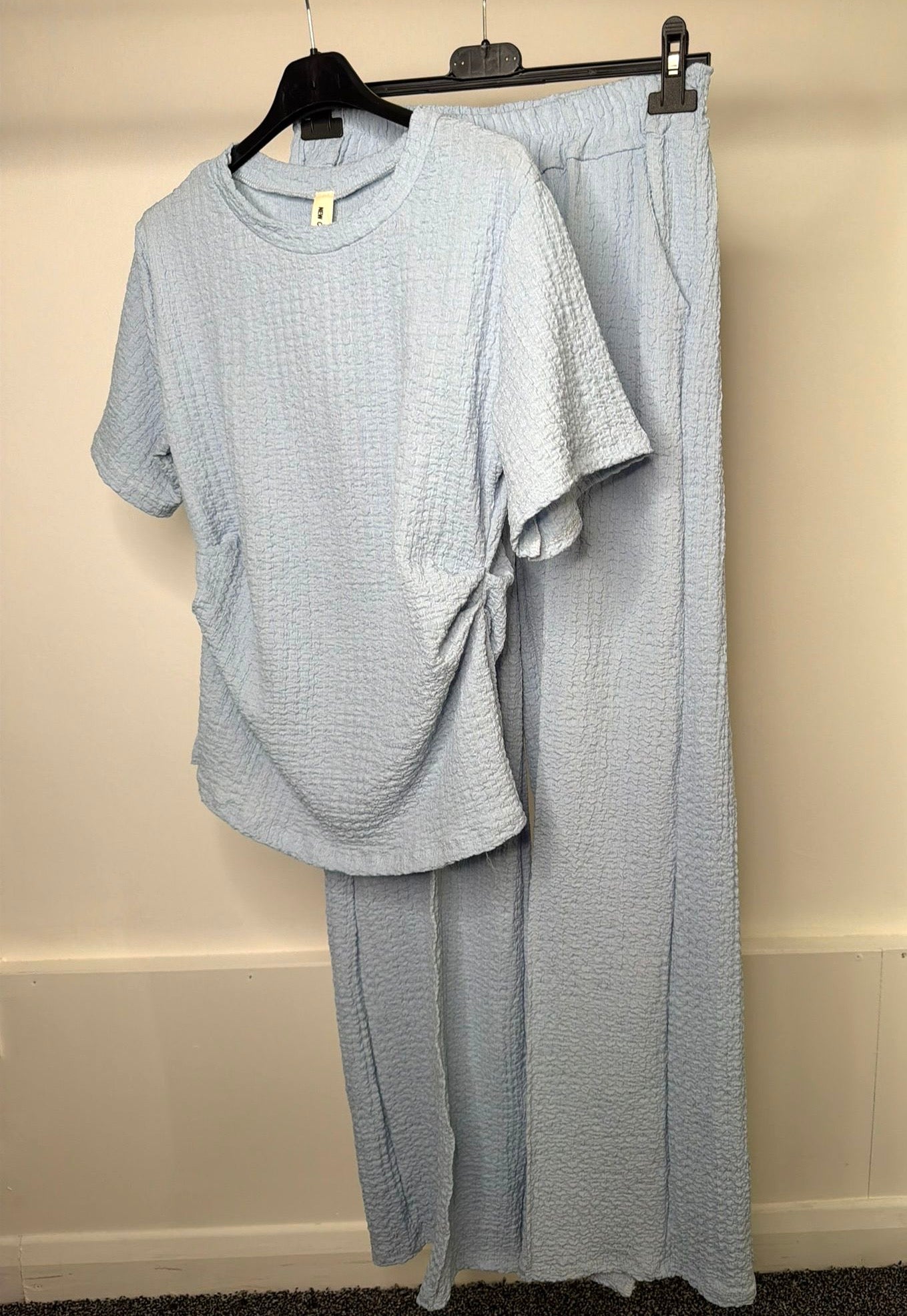 Waist Cinching Ruched Side Detail Cheesecloth Co Ord