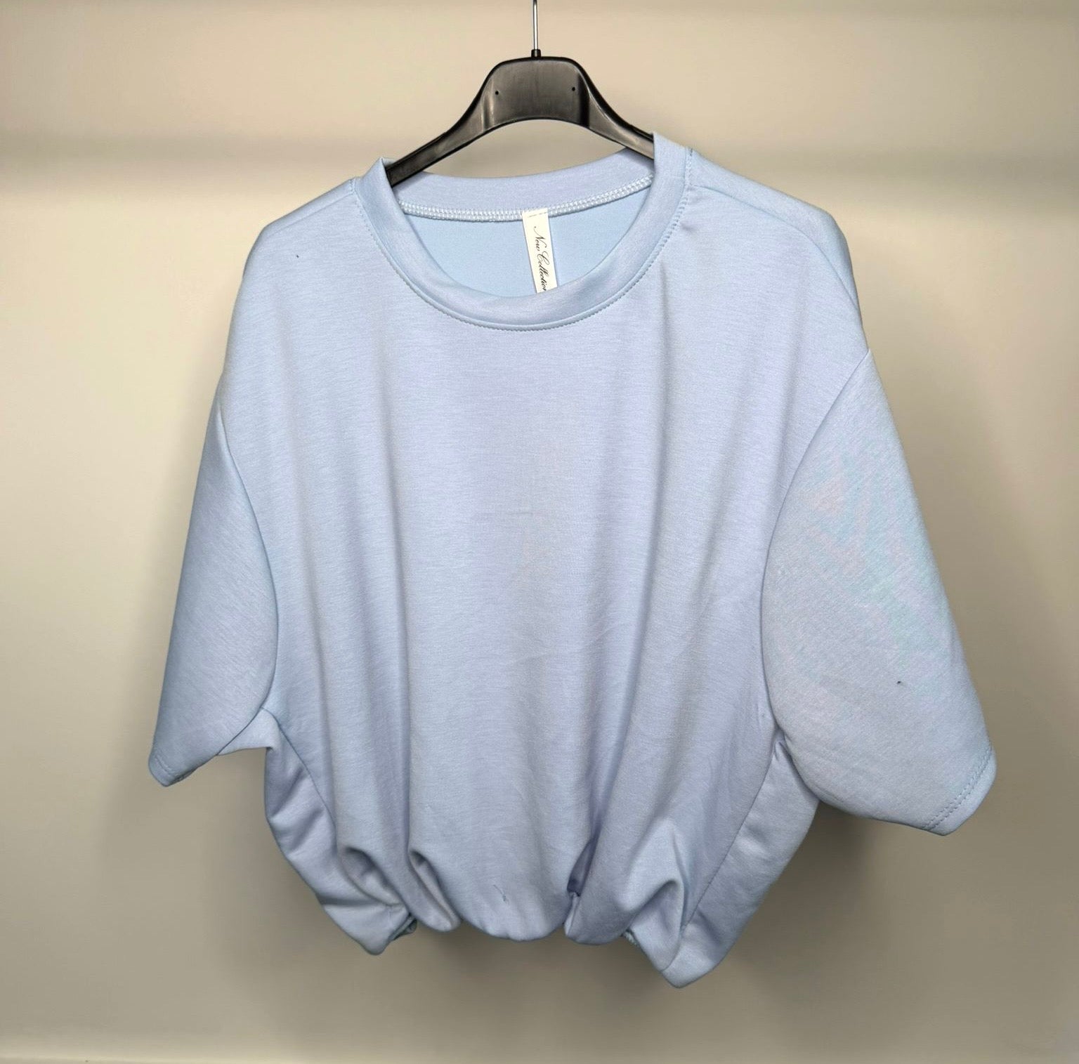 Bubble Hem Cropped Scuba Top