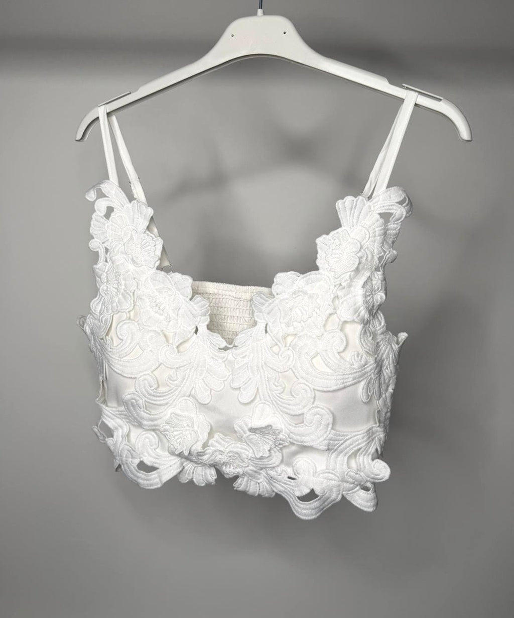 Elasticated Back Stretchy Crochet Detail Bralette