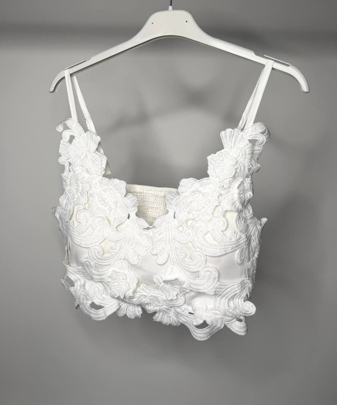 Elasticated Back Stretchy Crochet Detail Bralette