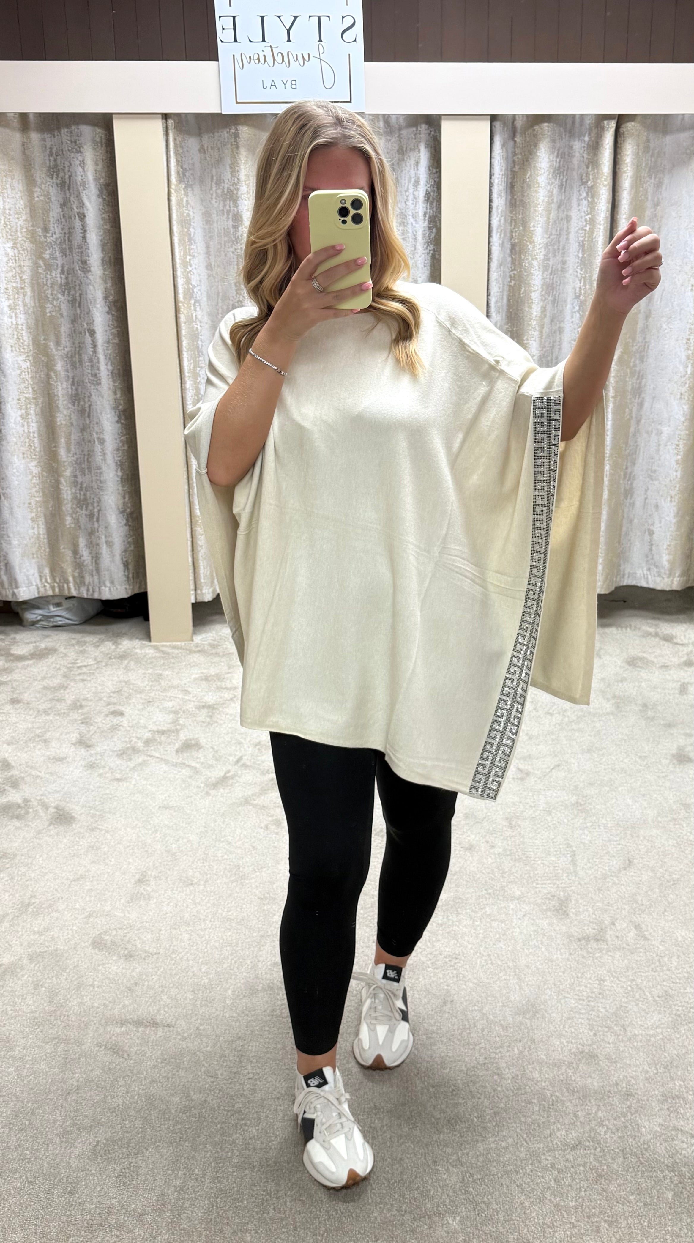 Diamanté Trim Detail Poncho