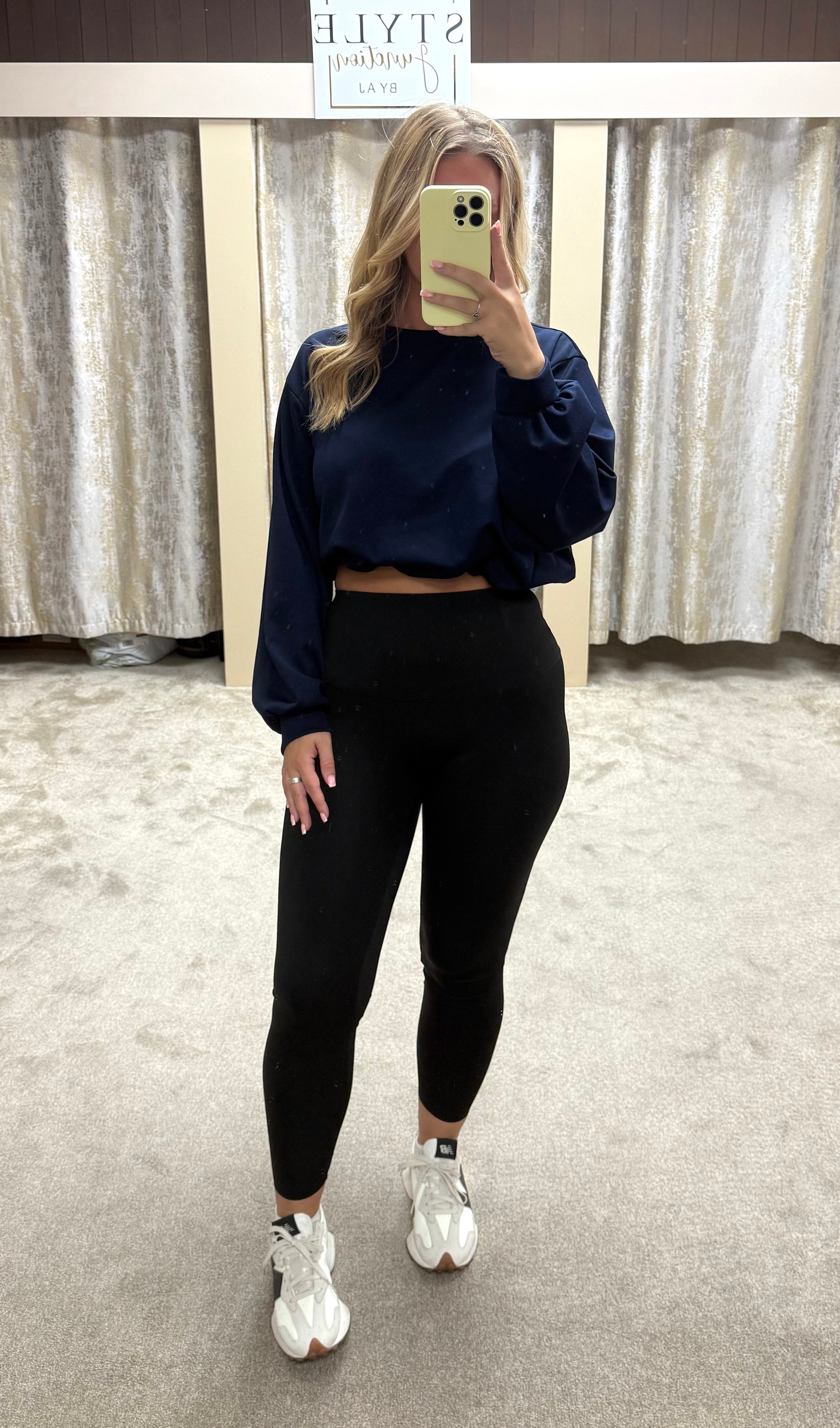 Long Sleeve Bubble Hem Elasticated Cropped Scuba Top